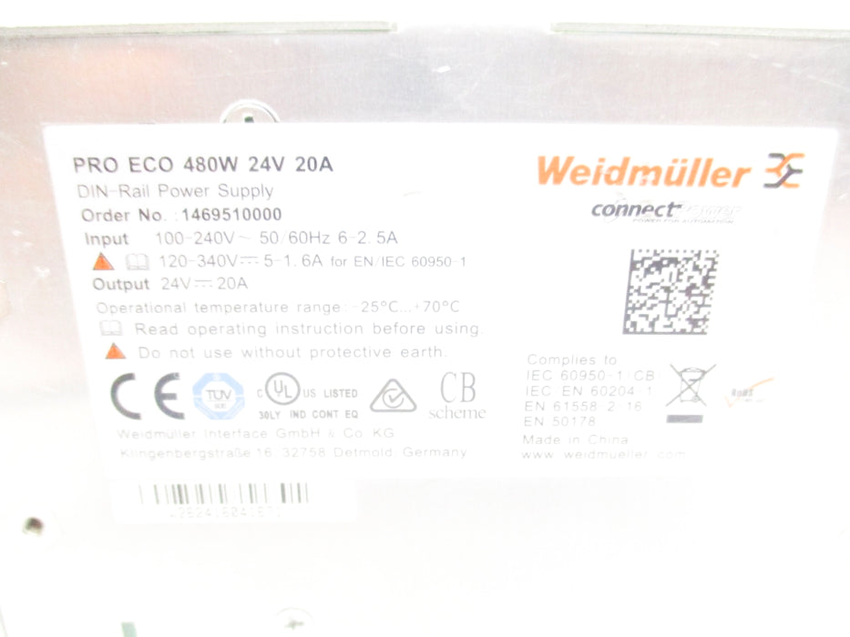 WEIDMULLER 1469510000 PROECO480W24V20A UNMP