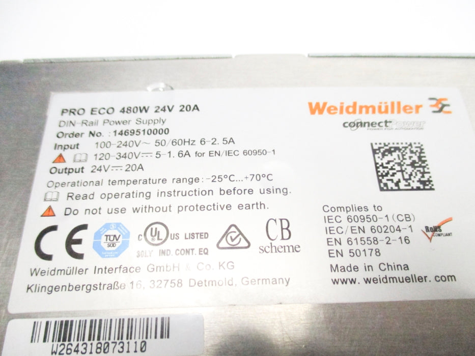 WEIDMULLER 1469510000 PROECO480W24V20A NSNP