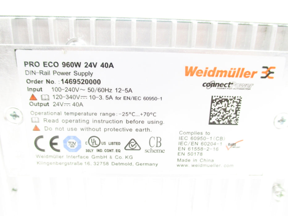 WEIDMULLER 1469520000 PROECO960W24V40A NSNP