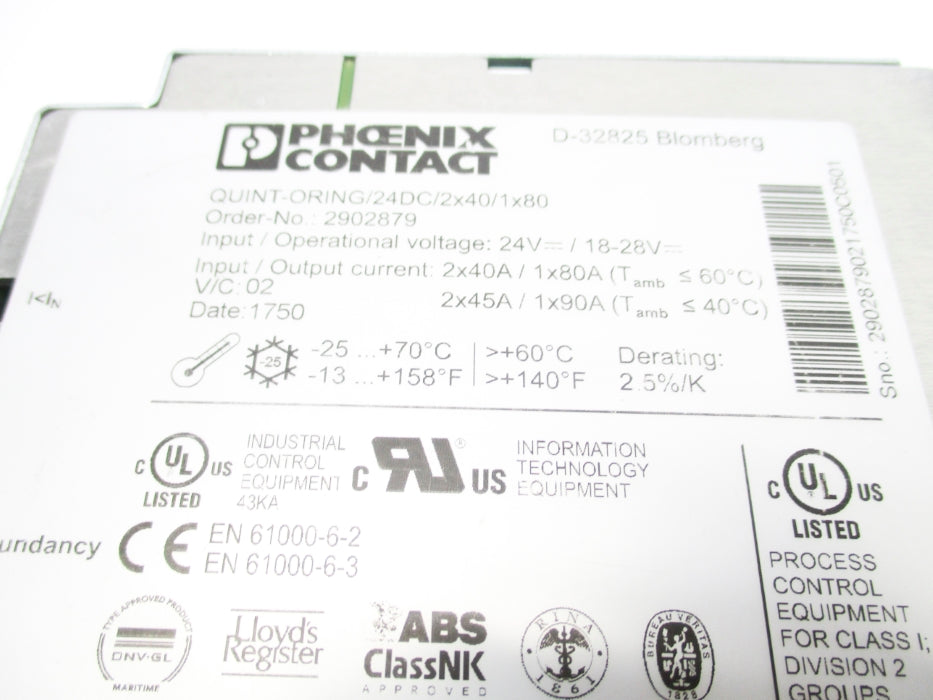 PHOENIX CONTACT QUINT-ORING/24DC/2X40/1X80 2902879 UNMP