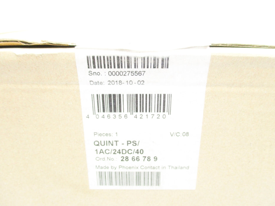 PHOENIX CONTACT QUINT-PS/1AC/24DC/40 2866789 NSFS
