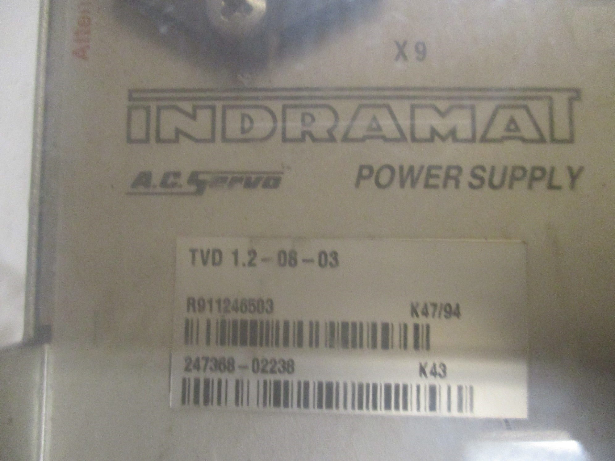 INDRAMAT TVD1.2-08-03 (AS PICTURED) UNMP