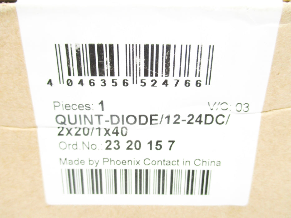 PHOENIX CONTACT QUINT-DIODE/12-24DC/2X20/1X40 2320157 NSFS