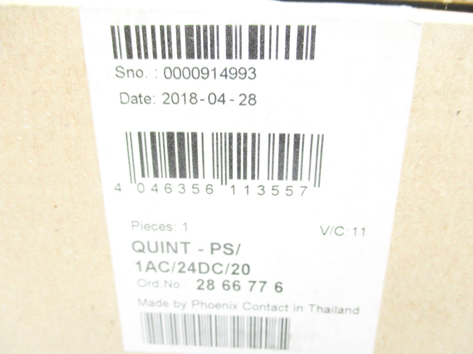 PHOENIX CONTACT QUINT-PS/1AC/24DC/20 NUPI