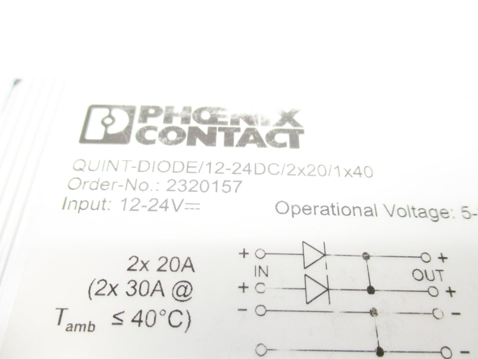 PHOENIX CONTACT QUINT-DIODE/12-24DC/2X20/1X40 NSMP