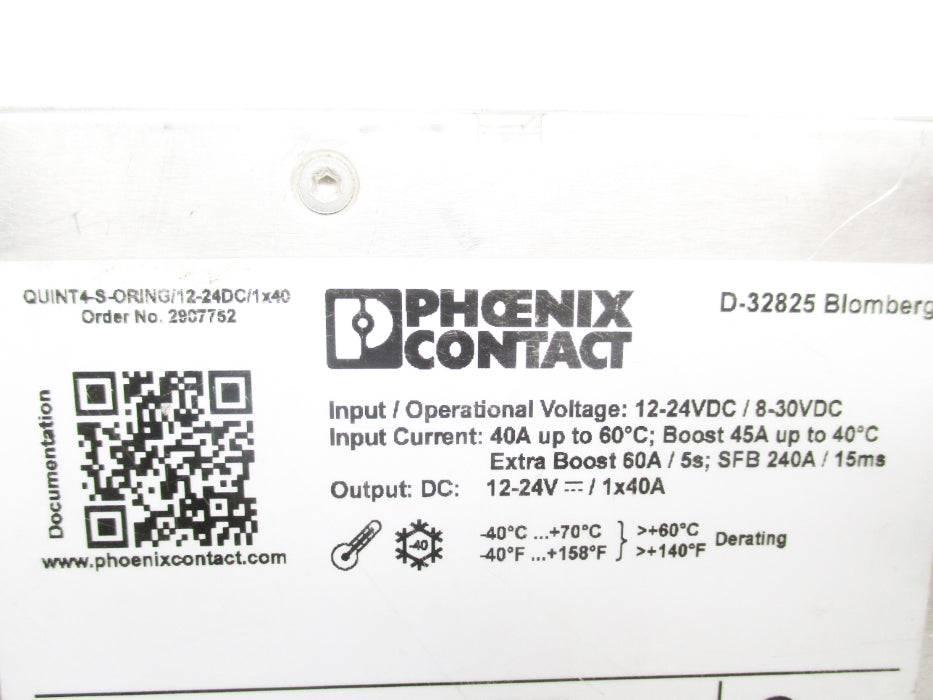 PHOENIX CONTACT QUINT4-S-ORING/12-24DC/1X40 UNMP