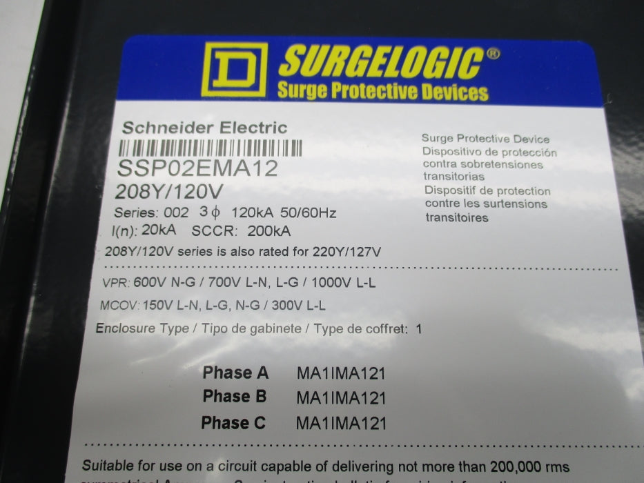 SQUARE D SSP02EMA12 SER. 002 NSMP