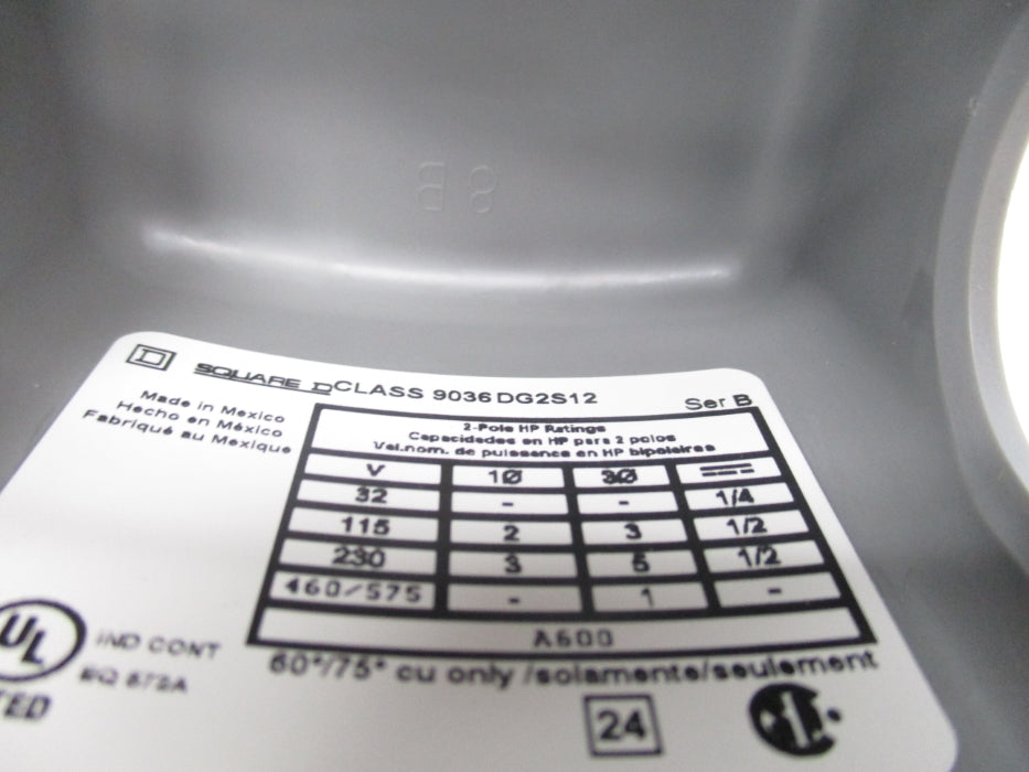 SQUARE D 9036DG2S12 SER. B NSMP