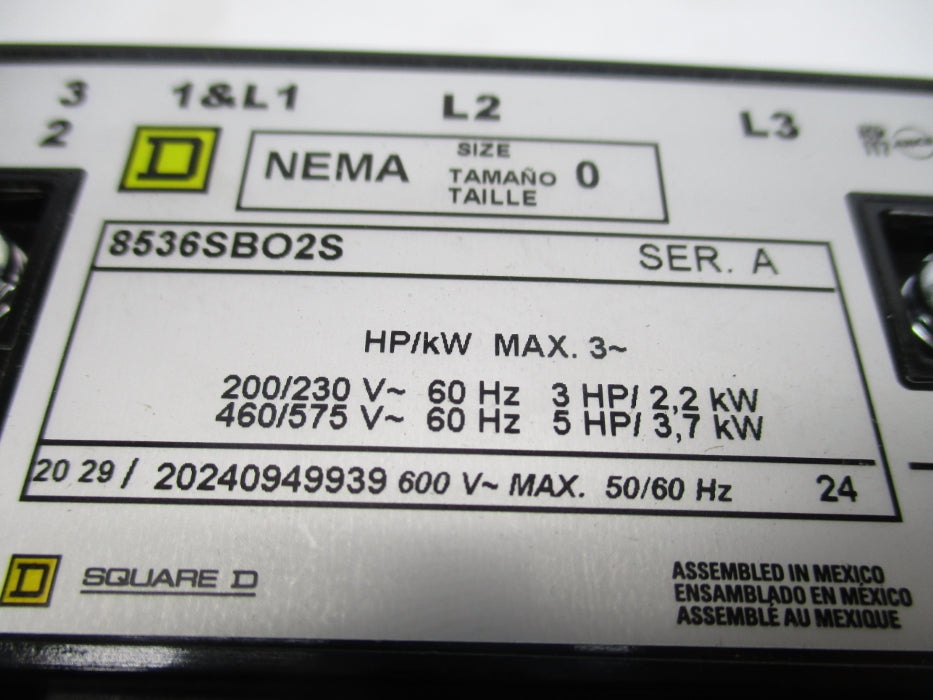 SQUARE D 8536SCG3V02S SER. A (AS PICTURED) NSMP