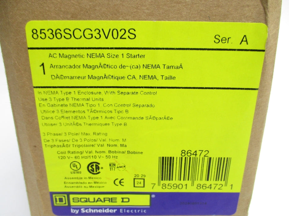 SQUARE D 8536SCG3V02S SER. A (AS PICTURED) NSMP