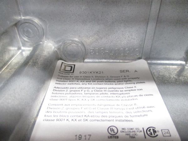 SQUARE D 9001KYK21 SER. A NSMP