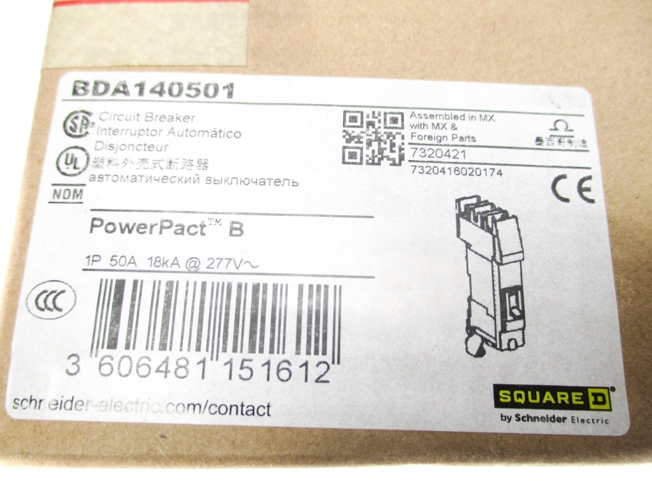 SQUARE D BDA140501 50A 277V NSFS