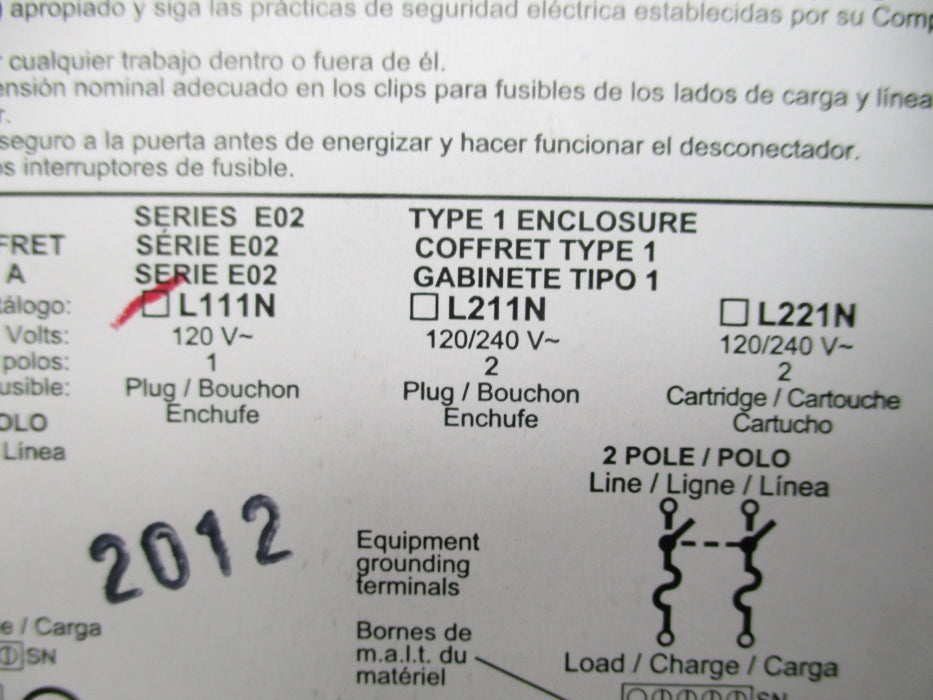 SQUARE D L111N NSMP