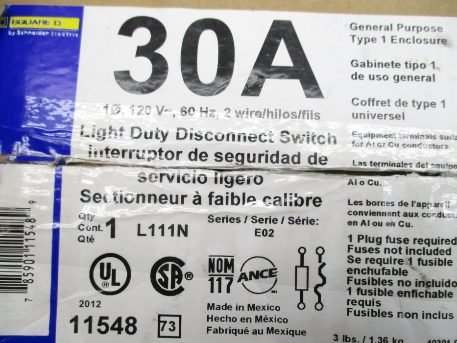 SQUARE D L111N NSMP