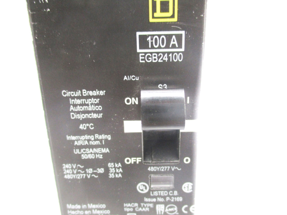 SQUARE D EGB24100 100A 277V UNMP