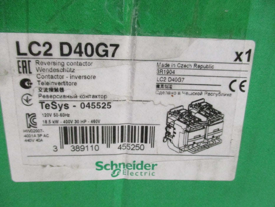 SCHNEIDER ELECTRIC LC2D40G7 120V NSMP
