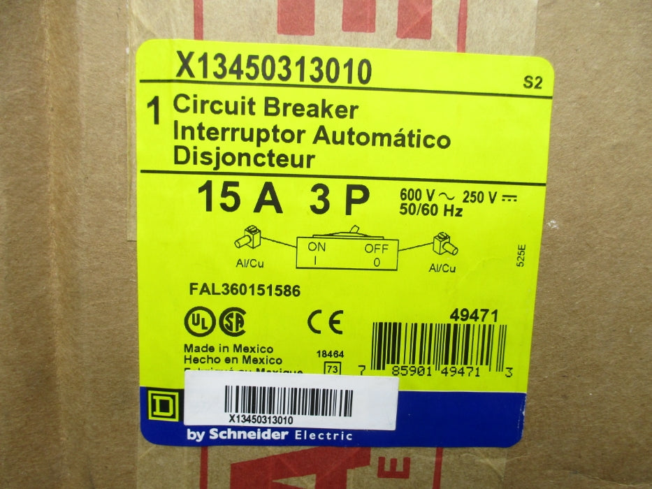 SQUARE D X13450313010 15A 600V NSFS
