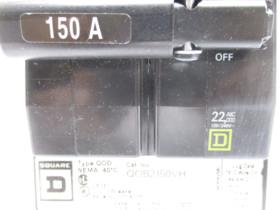 SQUARE D QOB2150VH 150A 120/240V NSMP