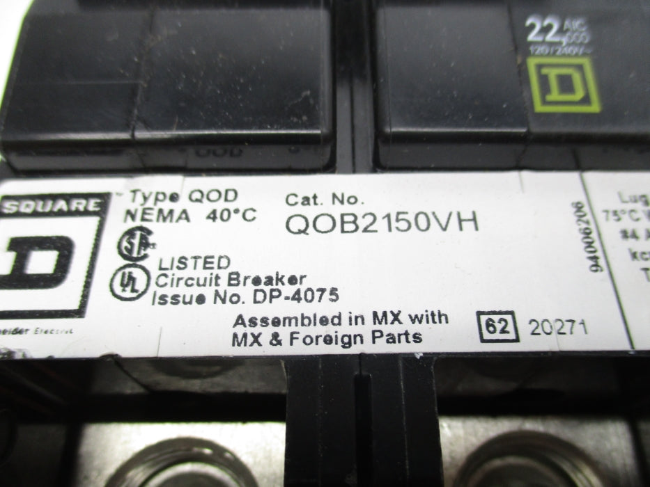 SQUARE D QOB2150VH 150A 120/240V NSMP