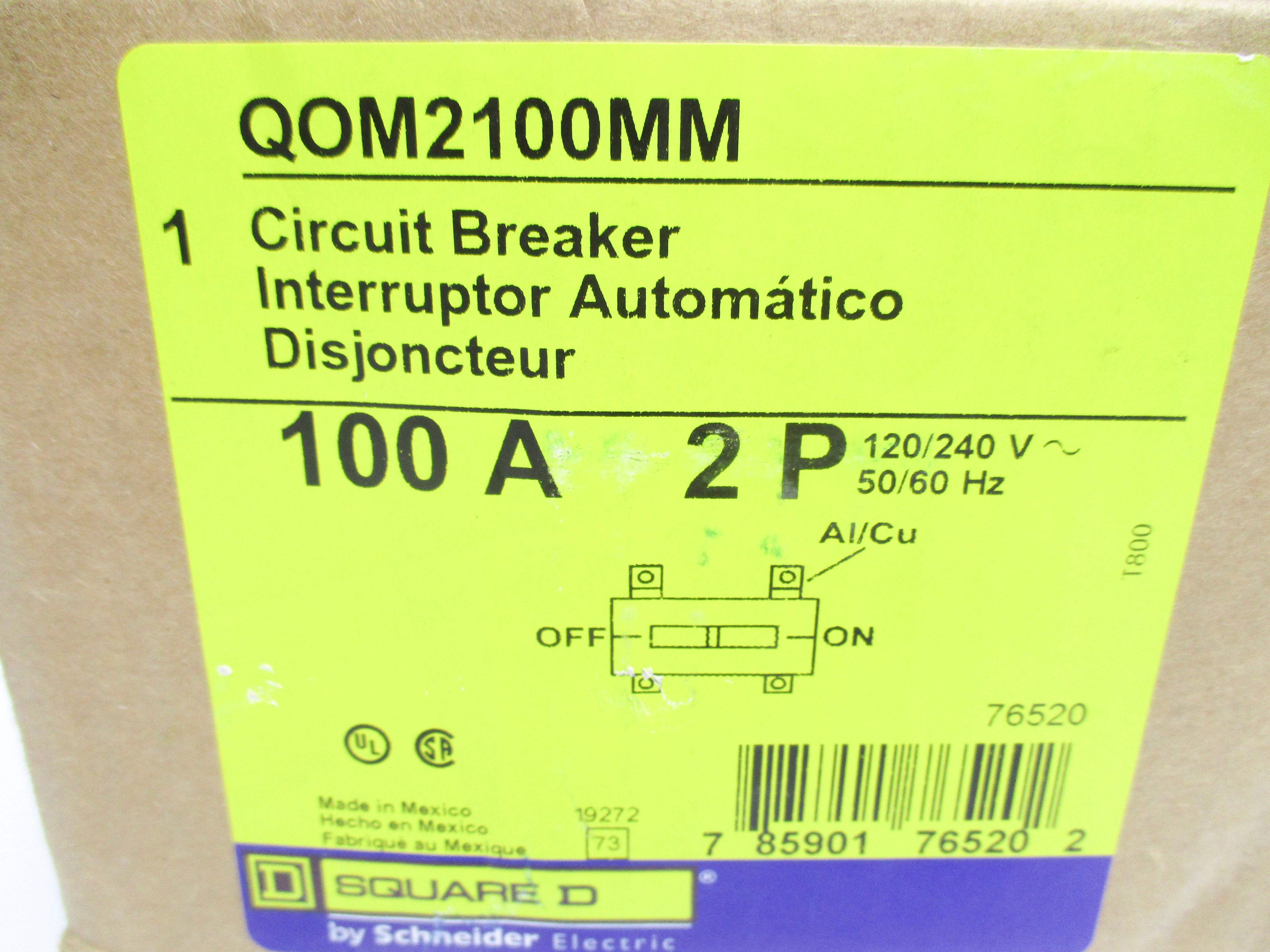 SQUARE D QOM2100MM 120/240V 100A NSMP