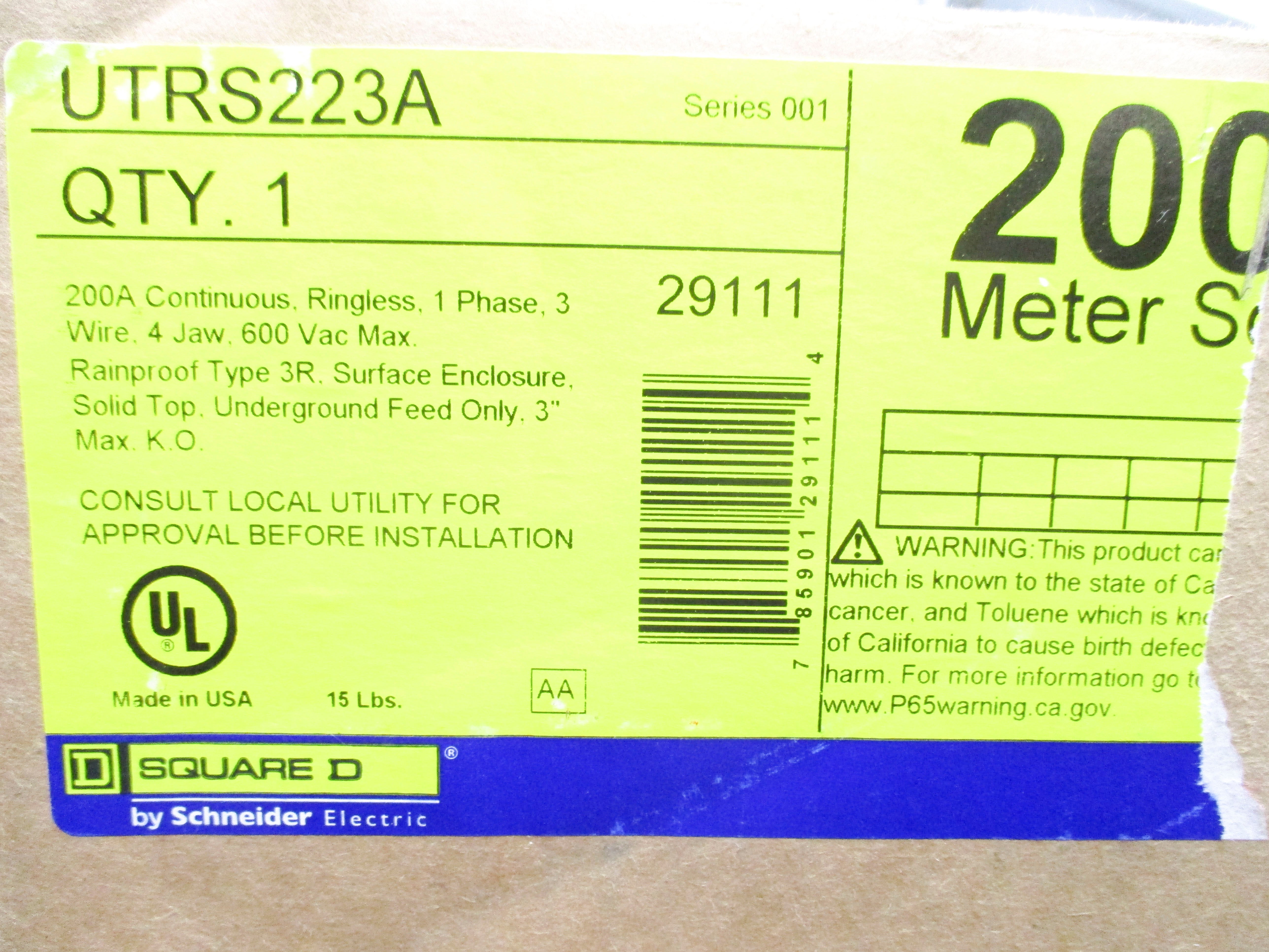 SQUARE D UTRS223A SER. 001 NSMP