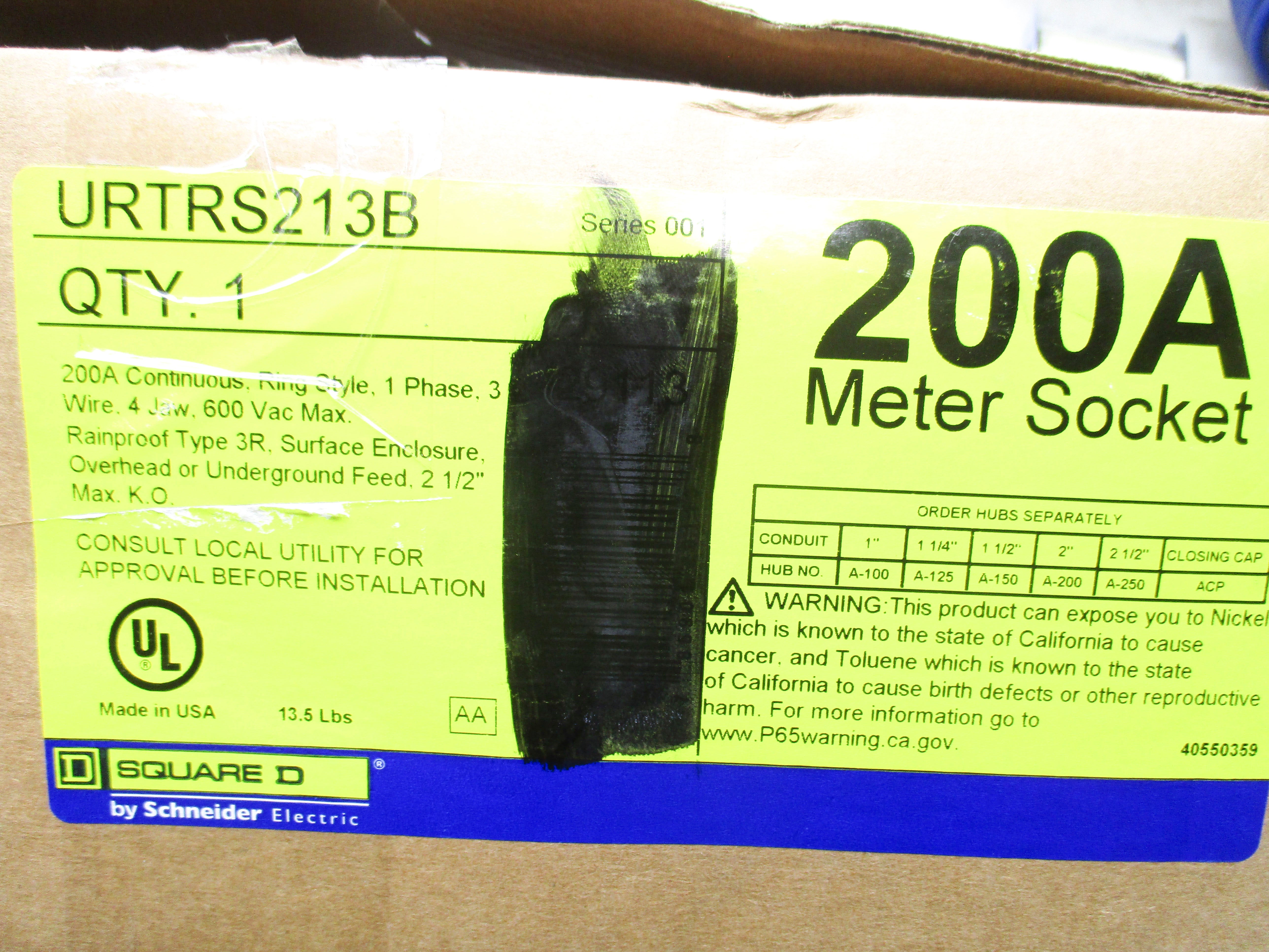 SQUARE D URTRS213B SER. 001 NSMP