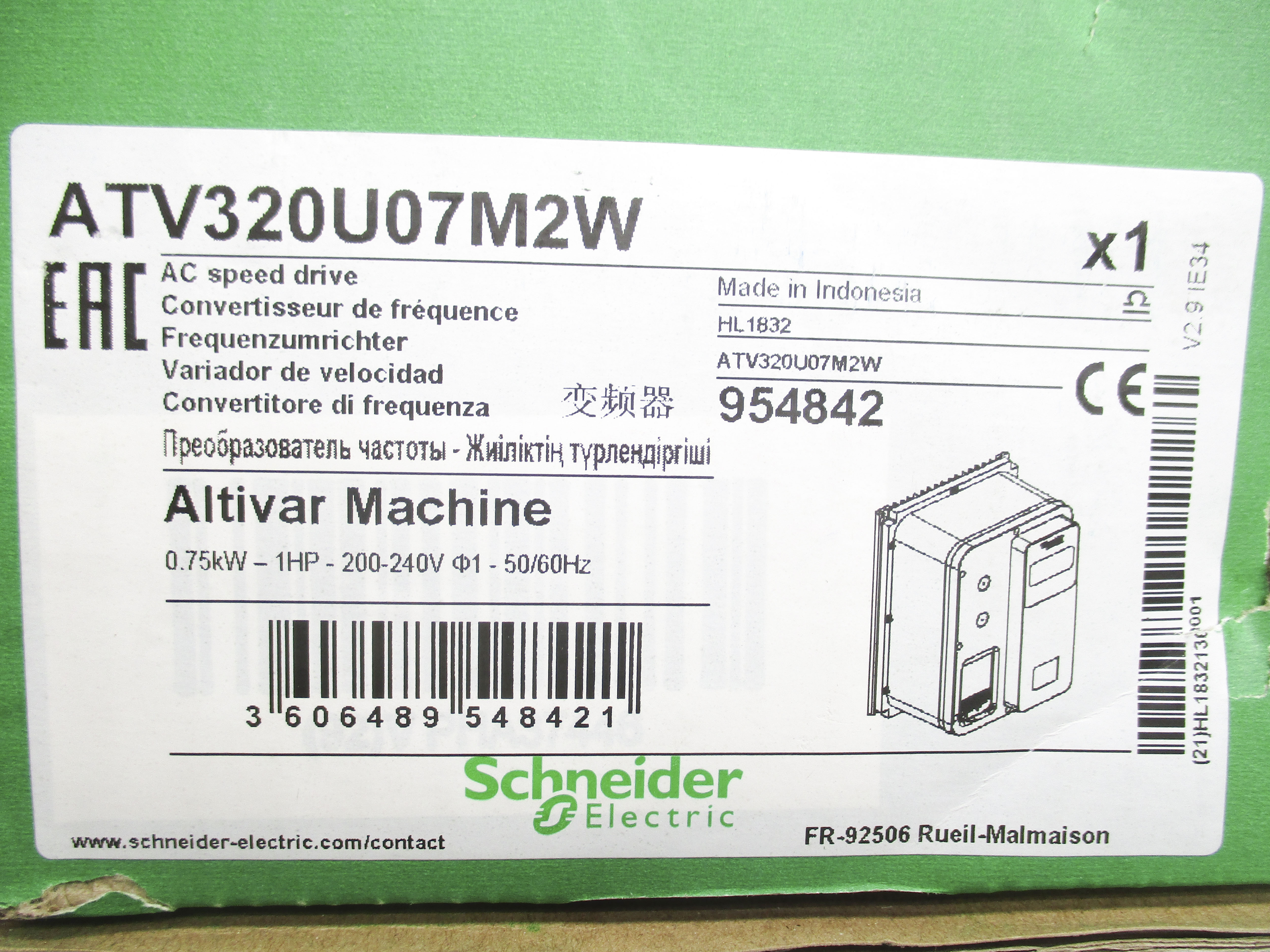 SCHNEIDER ELECTRIC ATV320U07M2W NSMP