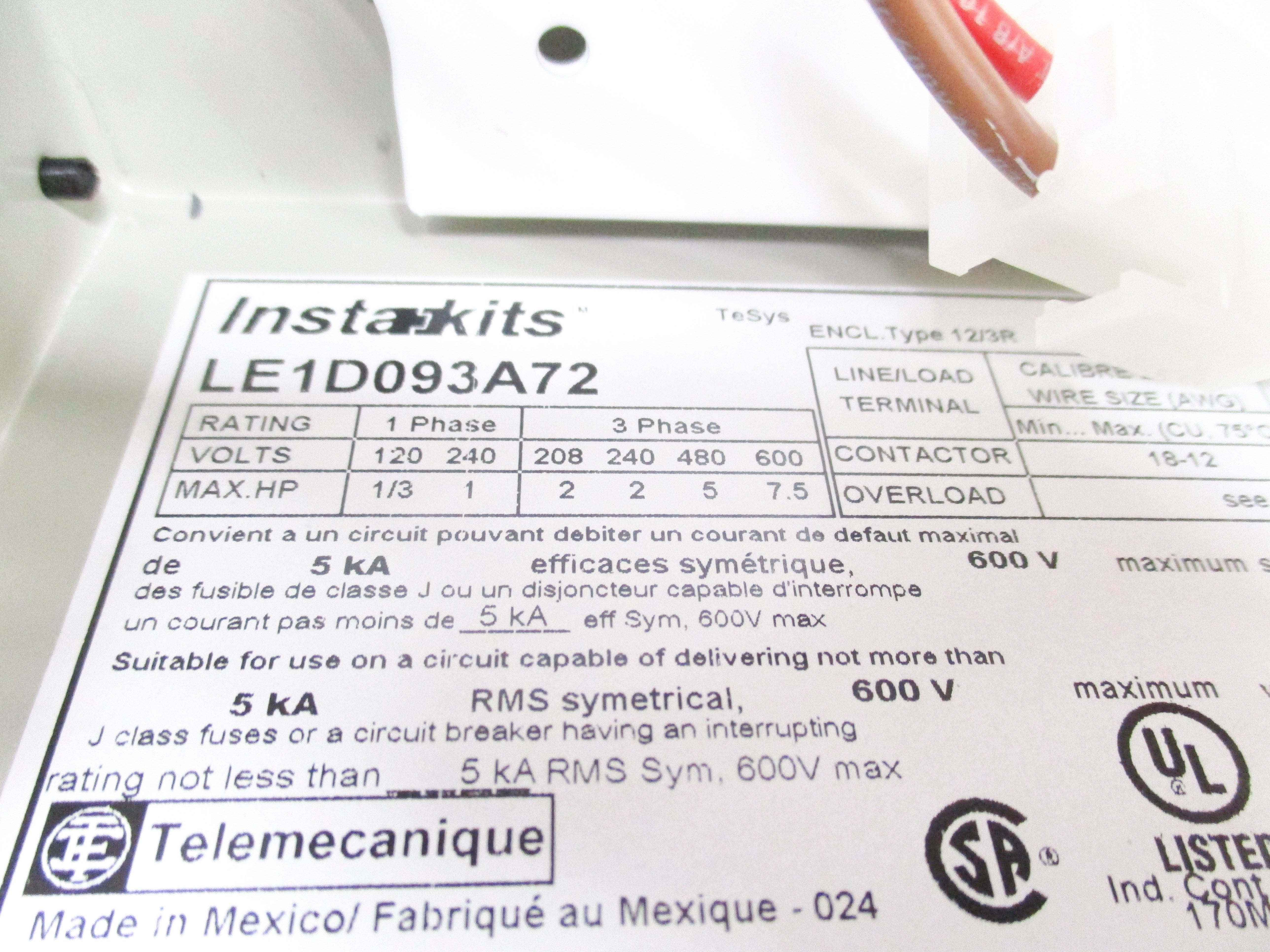 SCHNEIDER ELECTRIC LE1D093A72OG70 NSMP