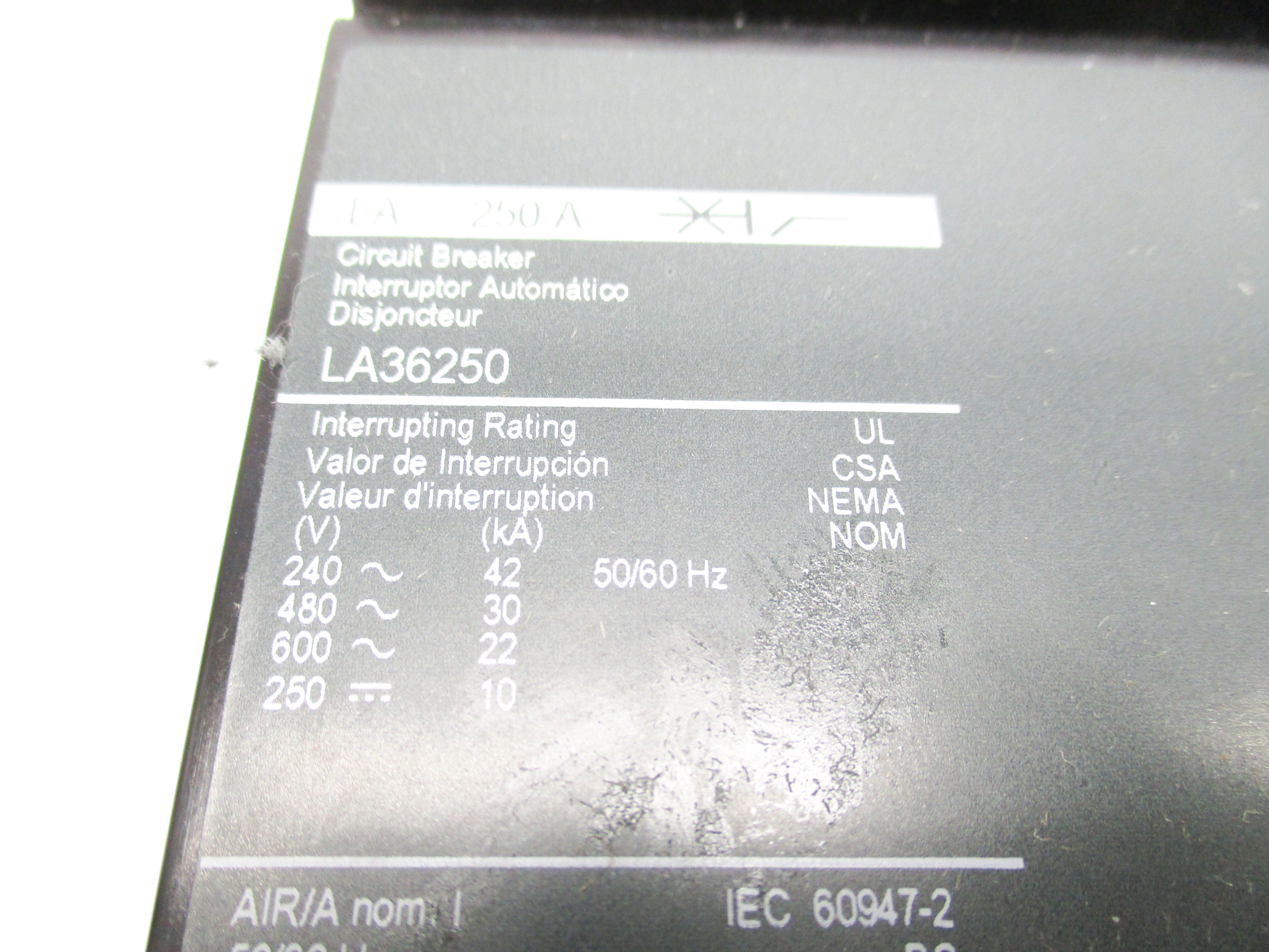 SQUARE D LA36250 250A 600V NSMP