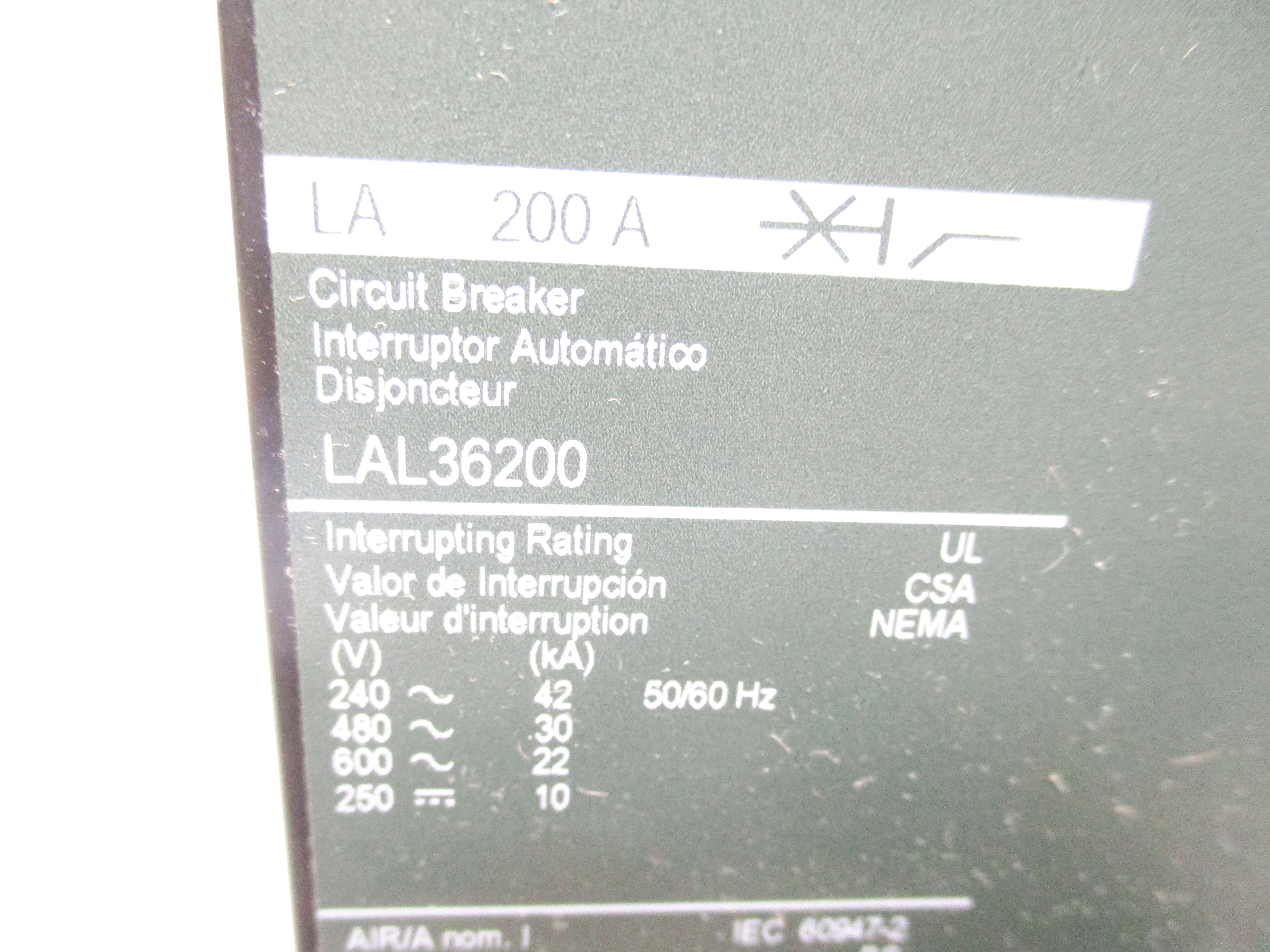 SQUARE D LAL36200 200A 600V NSMP