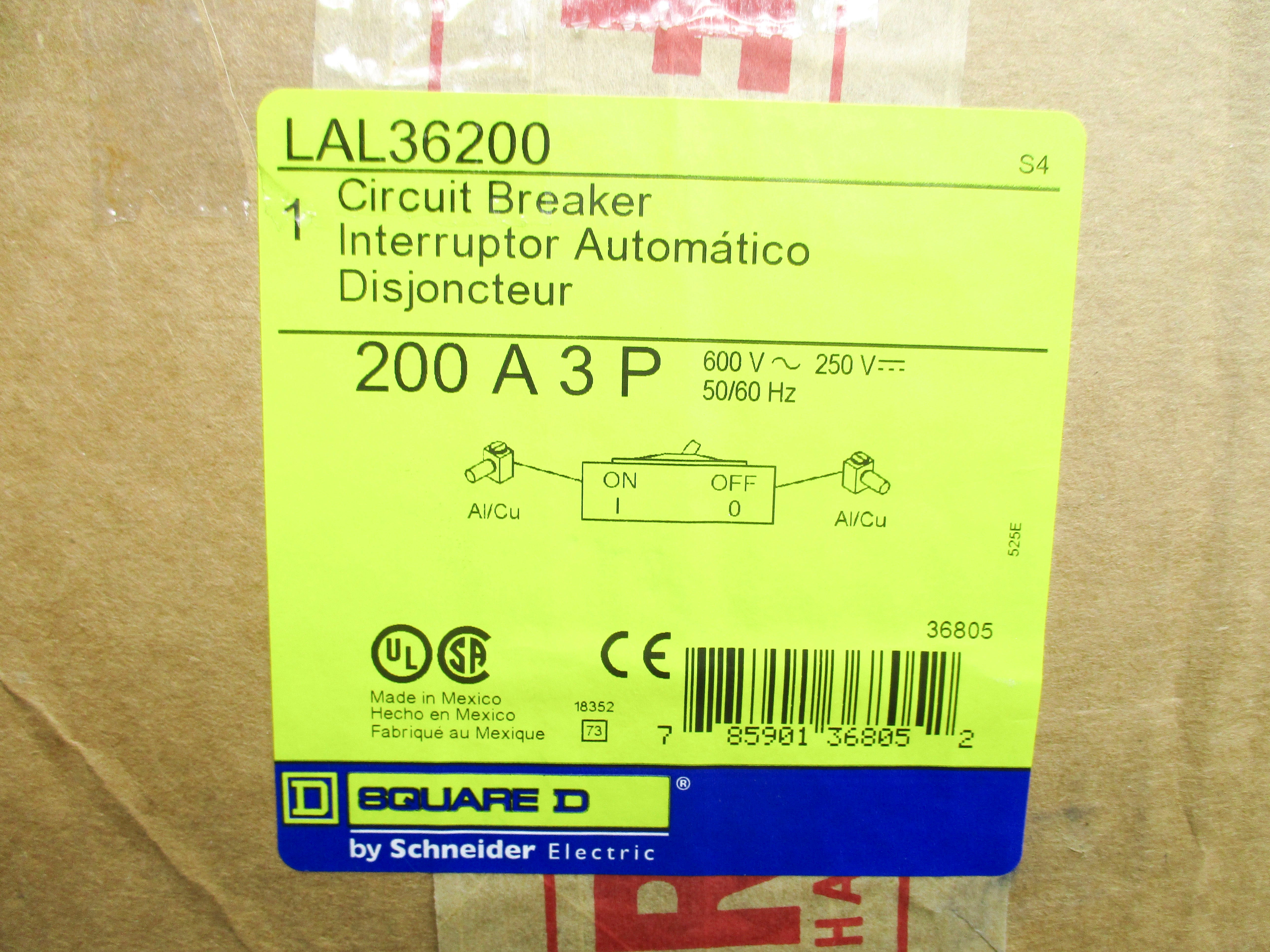 SQUARE D LAL36200 200A 600V NSMP