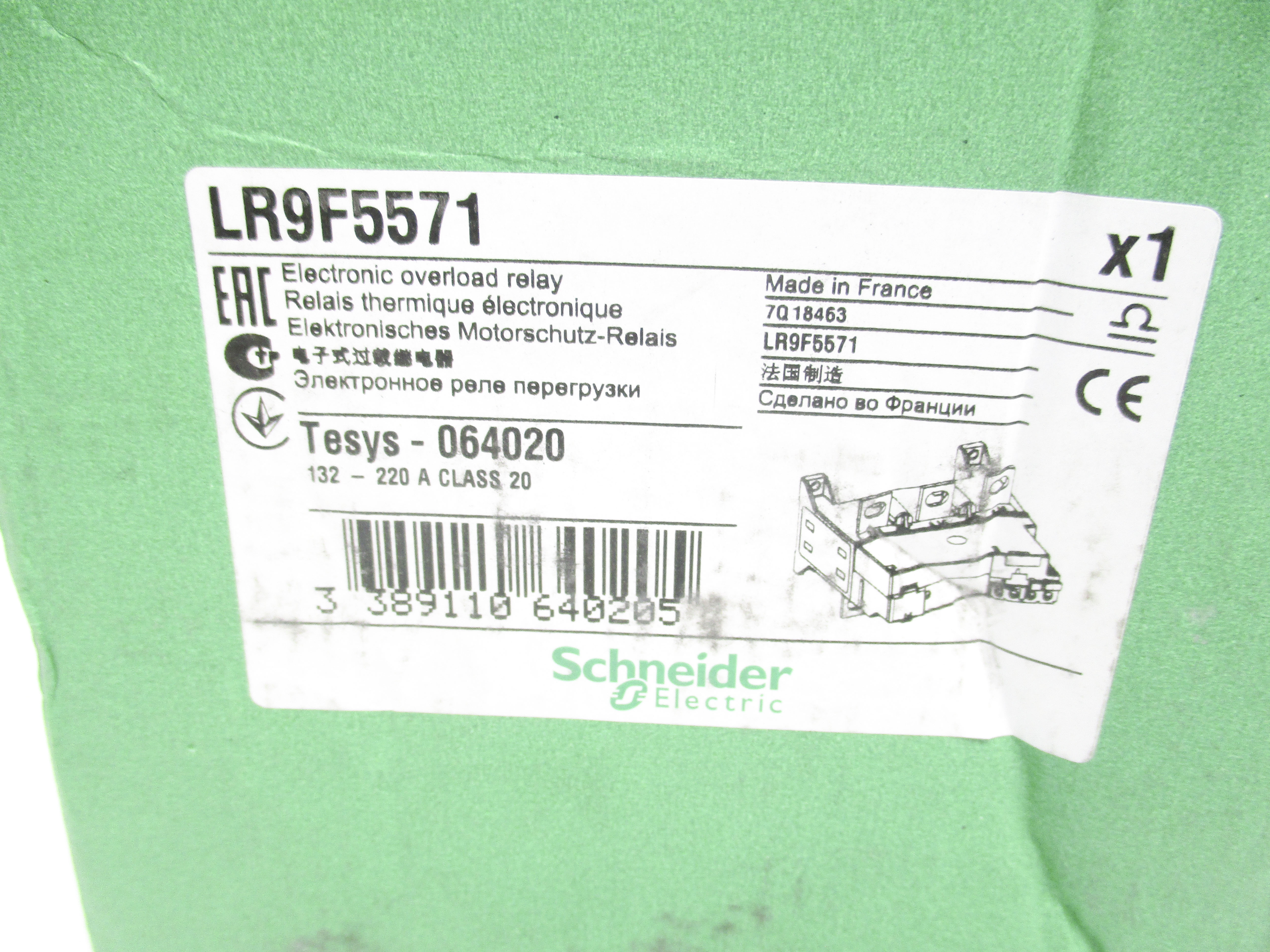 SCHNEIDER ELECTRIC LR9F5571 220A NUPI