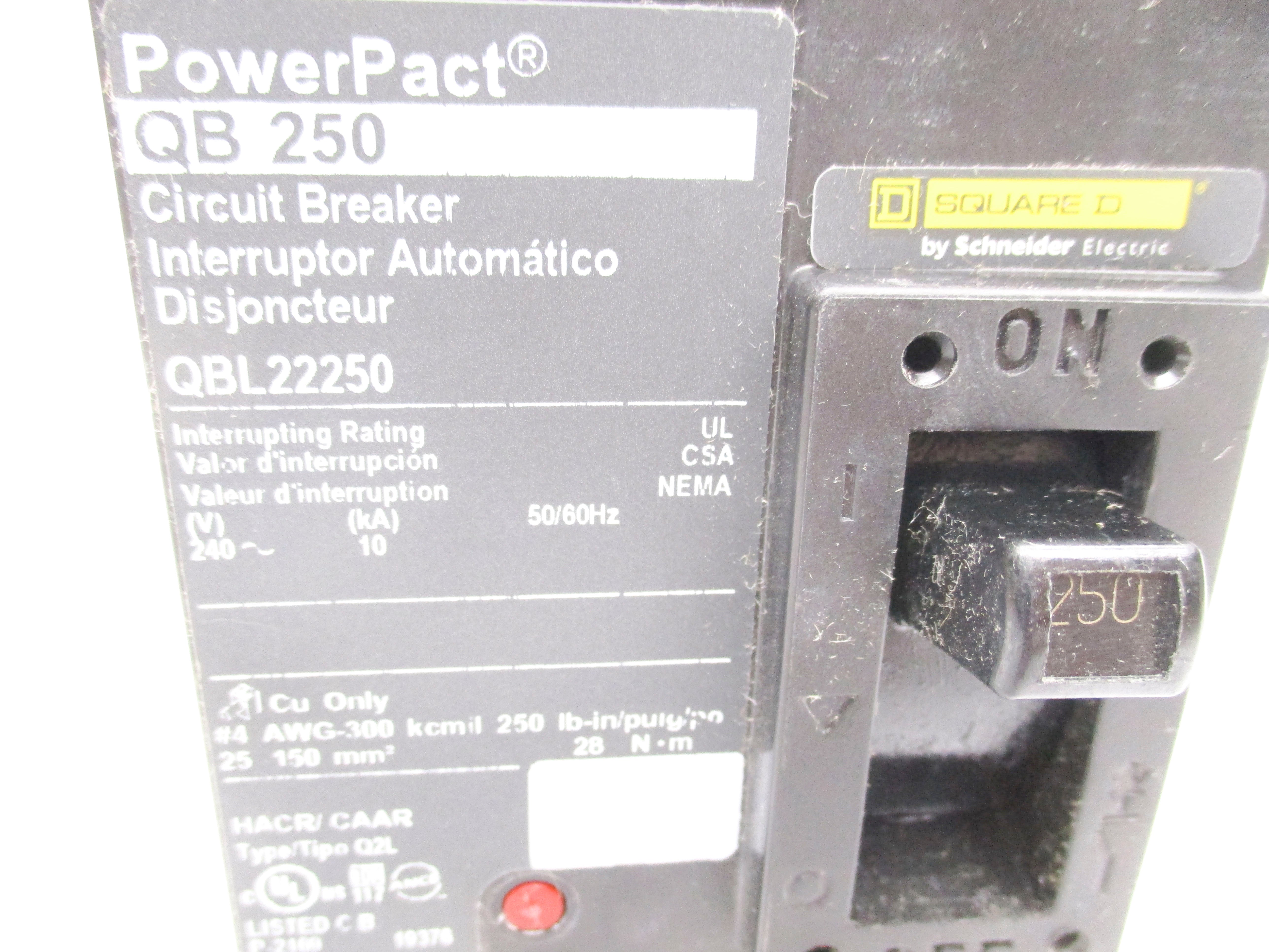 SQUARE D QBL22250 240V 250A NSMP