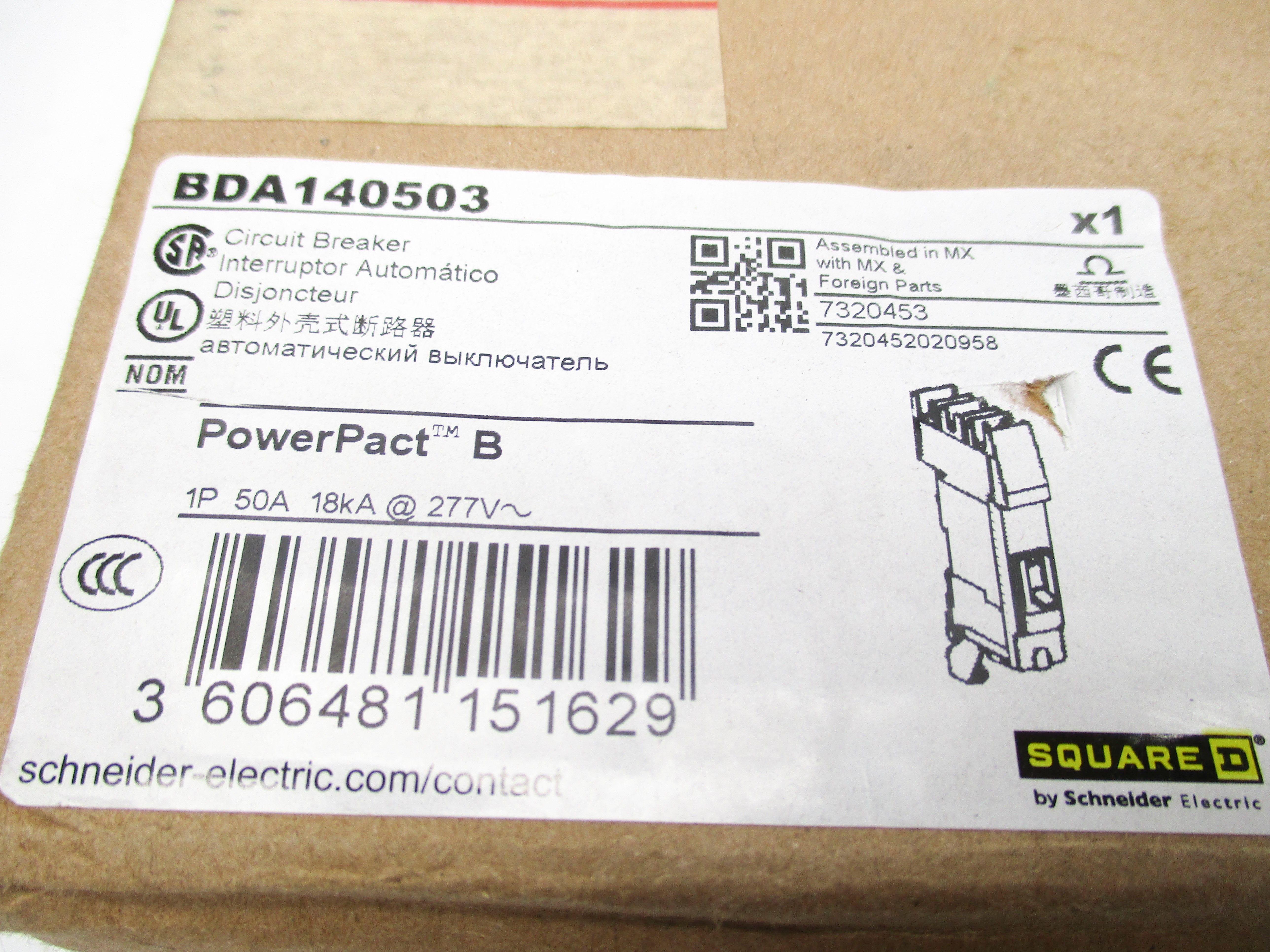 SQUARE D BDA140503 50A 277V NSFS