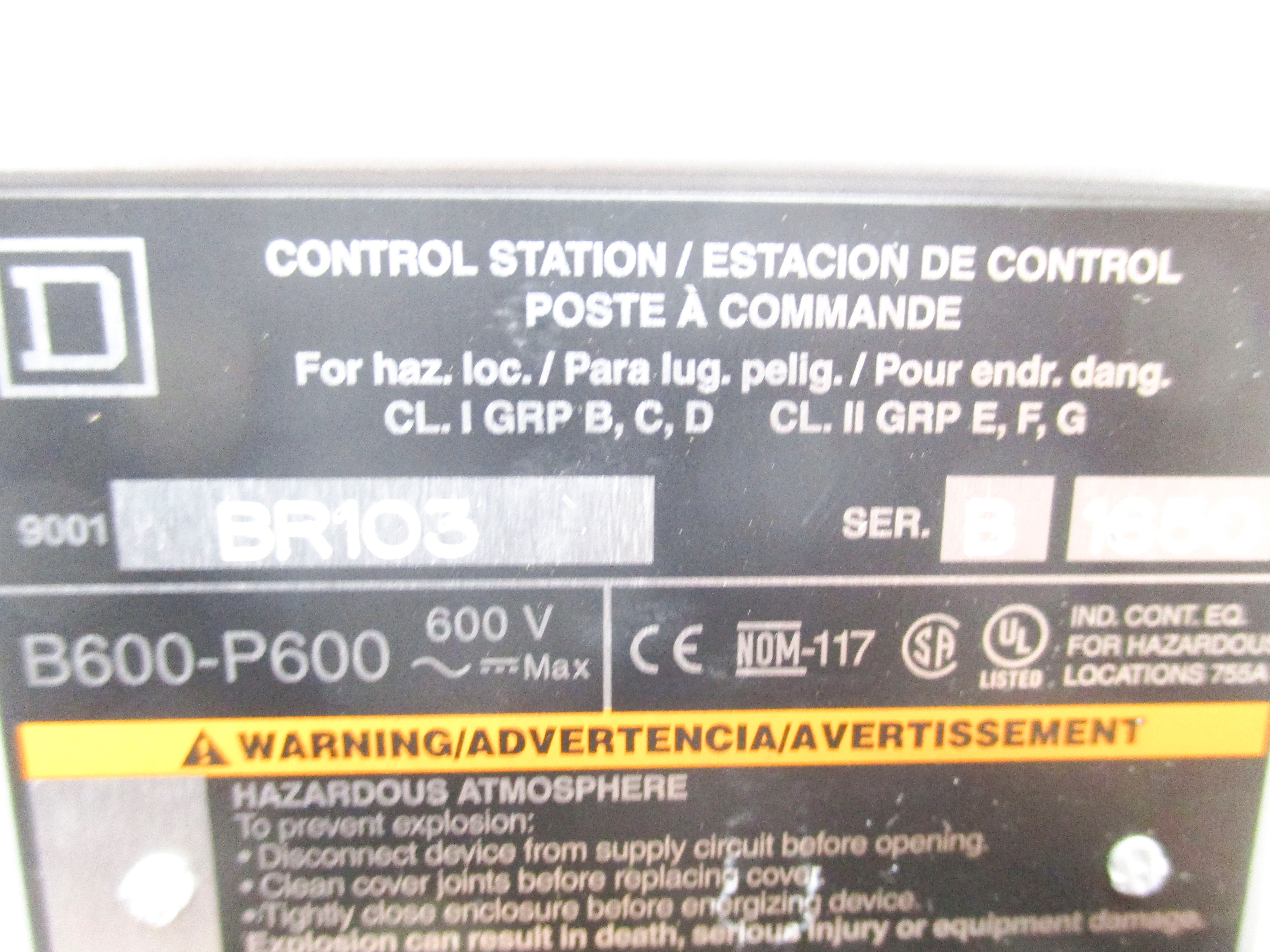 SQUARE D 9001BR103 SER. B NSMP