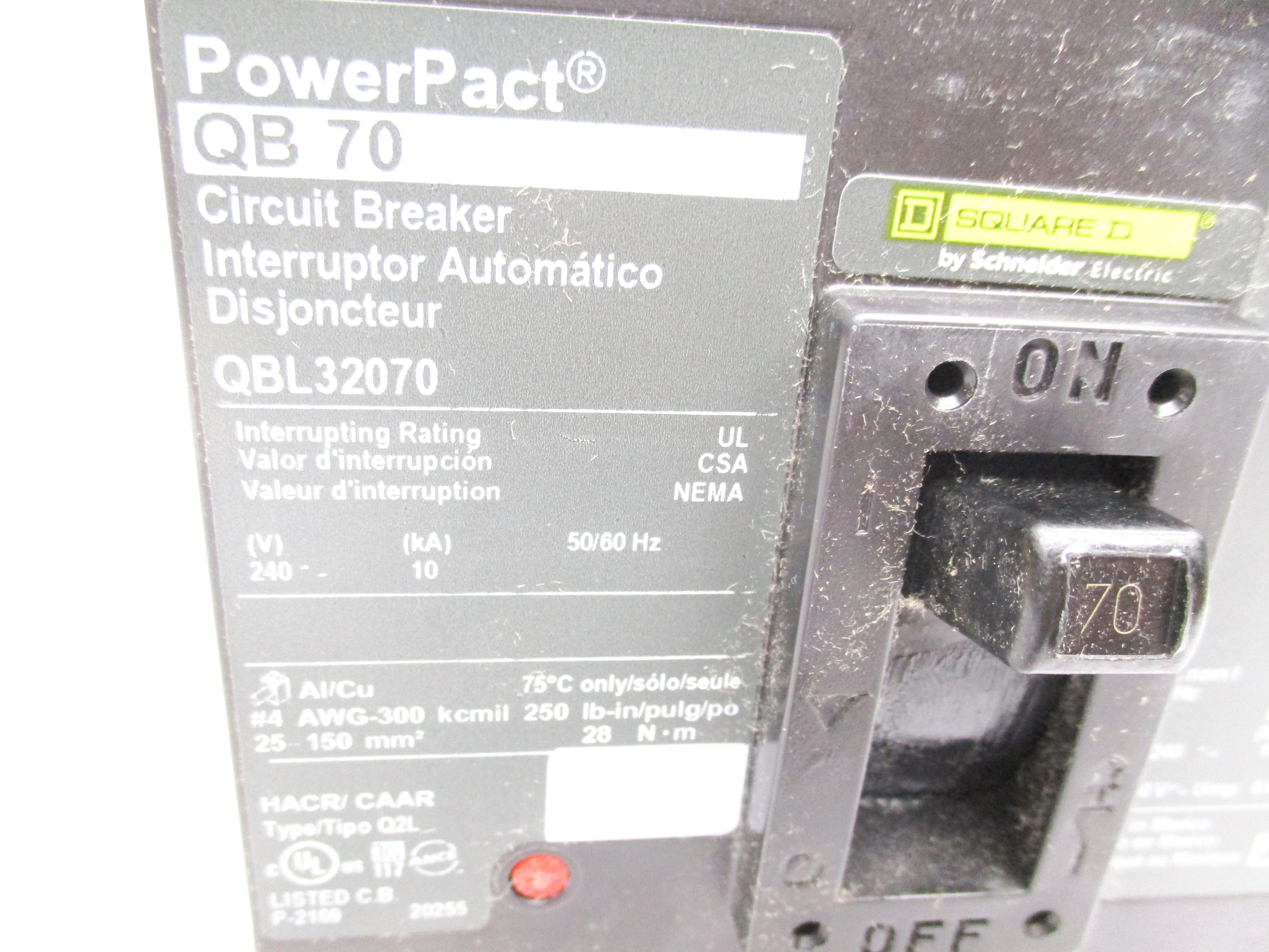 SQUARE D QBL32070 70A 240V NSMP