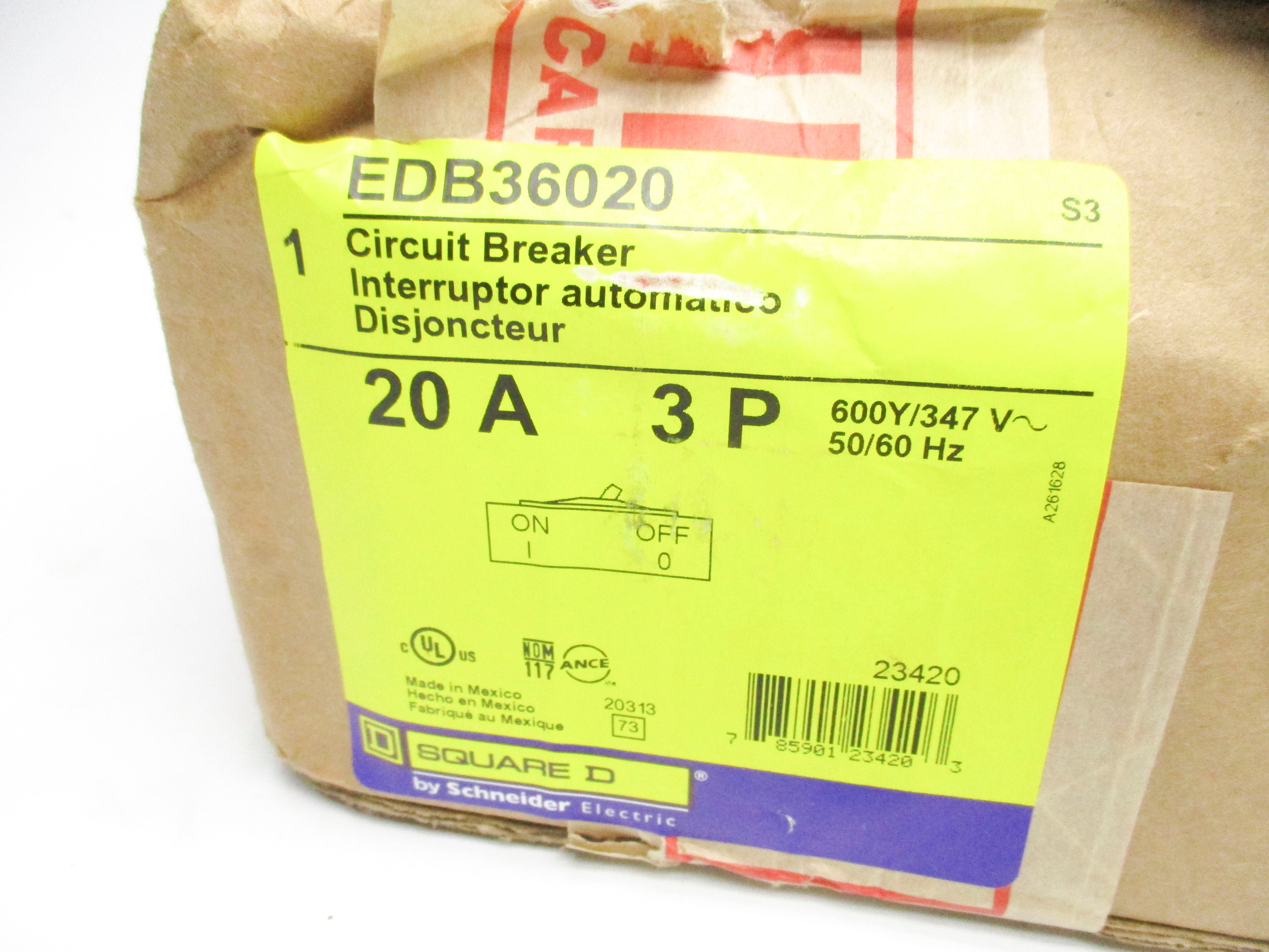 SQUARE D EDB36020 347V 20A NSMP