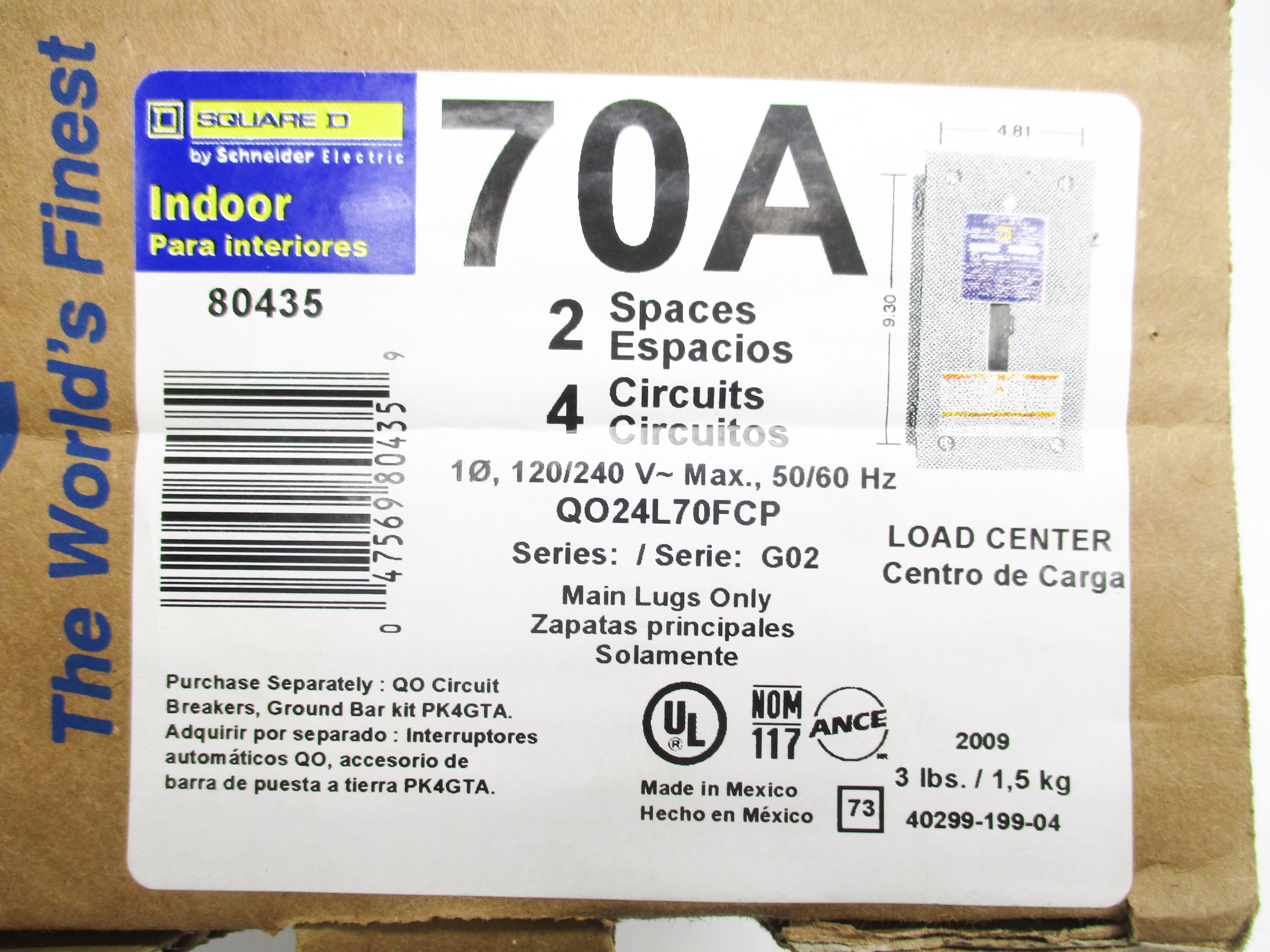 SQUARE D QO24L70FCP SER. G02 NSMP