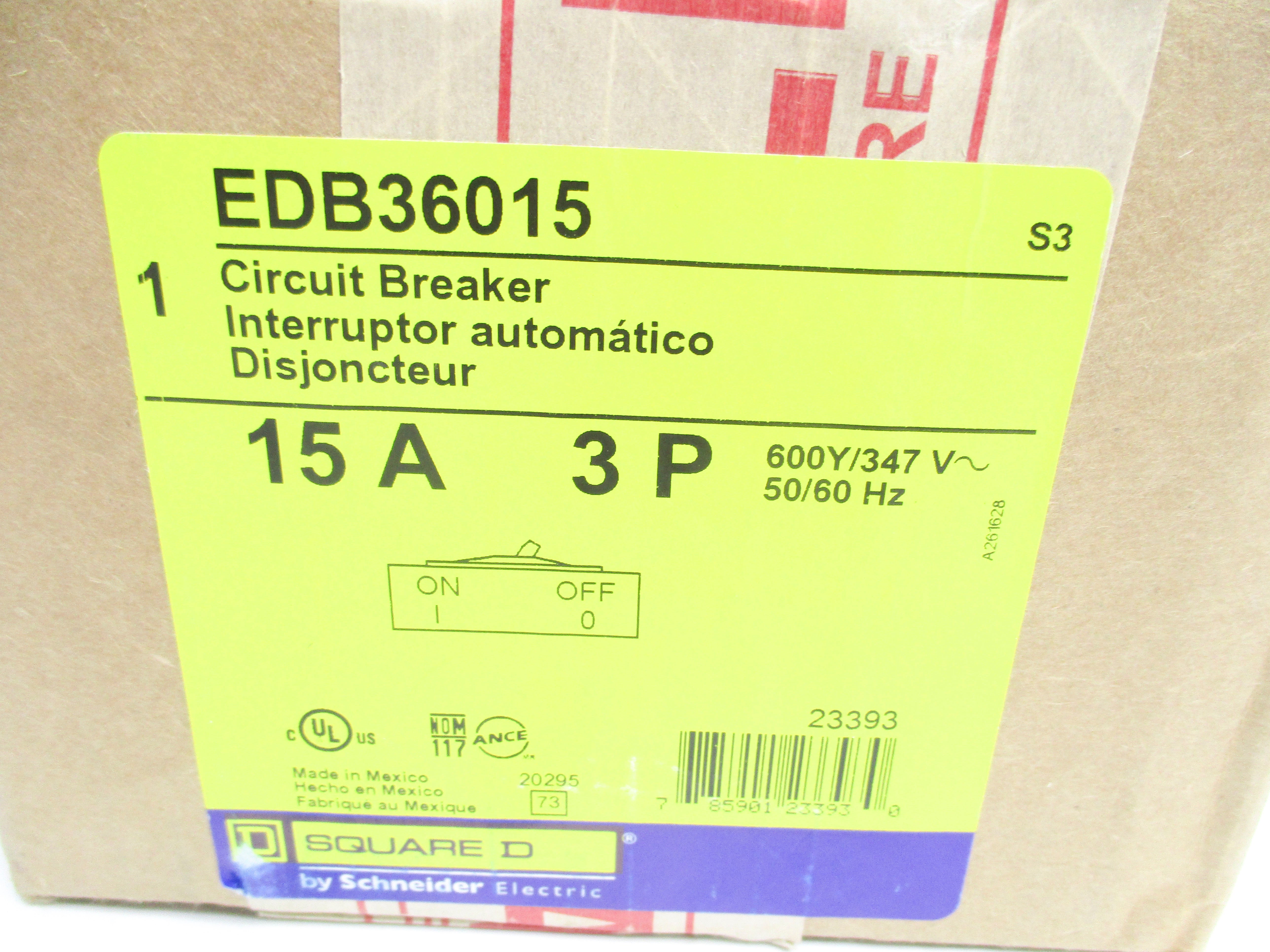 SQUARE D EDB36015 15A 347V NSMP