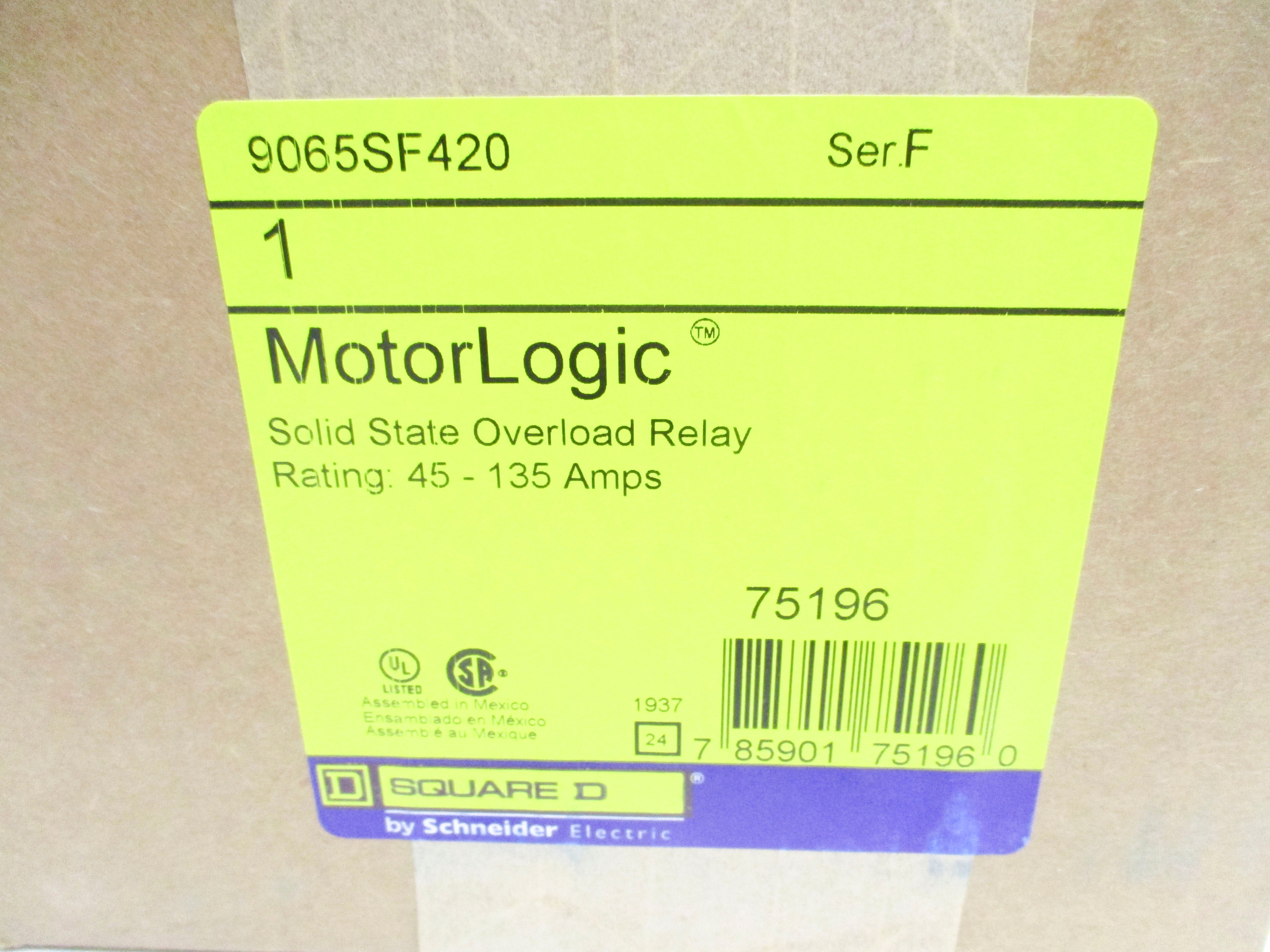 SQUARE D 9065SF420 SER. F 45-135A NSMP