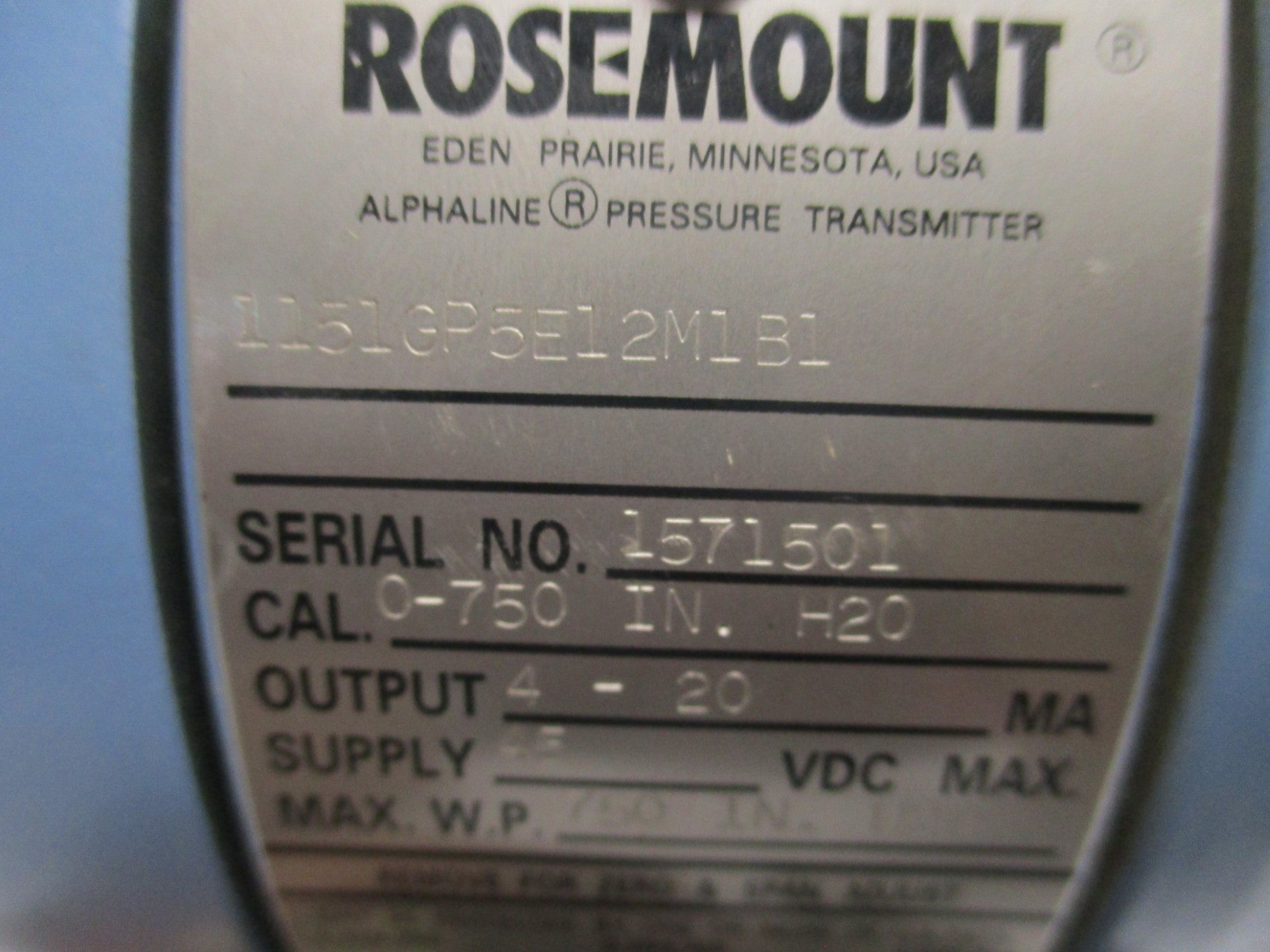 ROSEMOUNT 1151GP5E12M1B1 NSNP