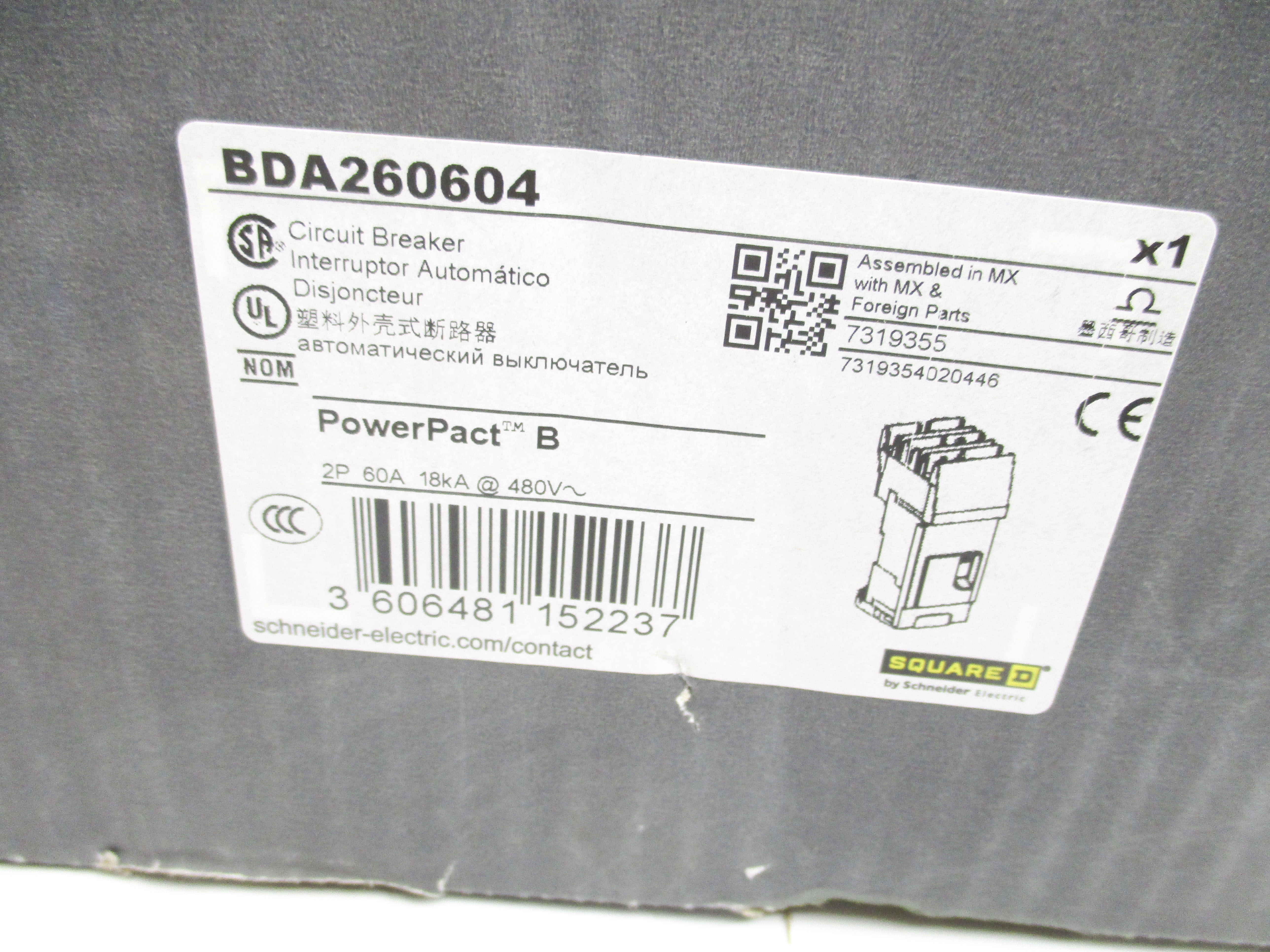 SQUARE D BDA260604 60A 480V NSMP