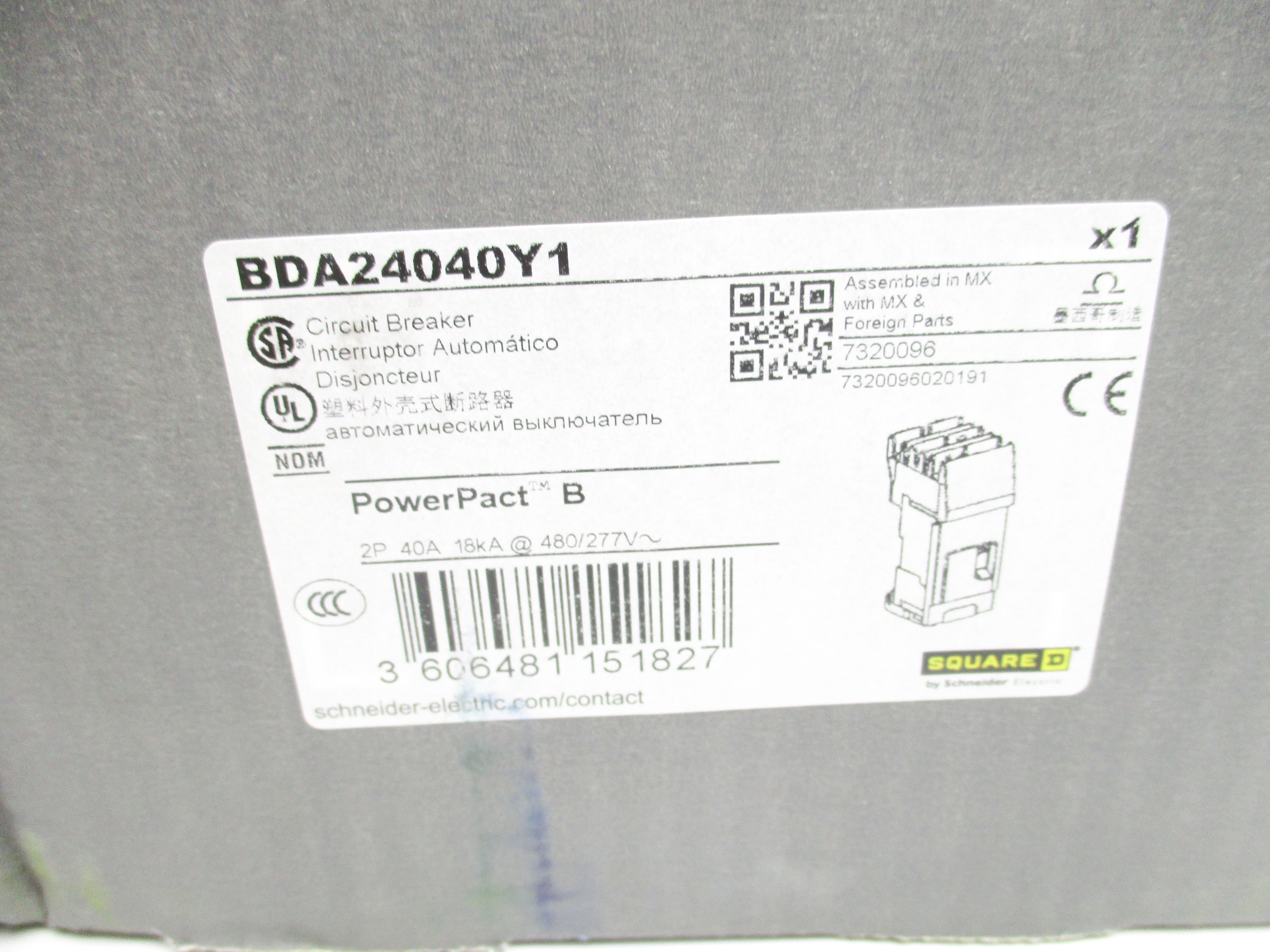 SQUARE D BDA24040Y1 40A 277V NSMP