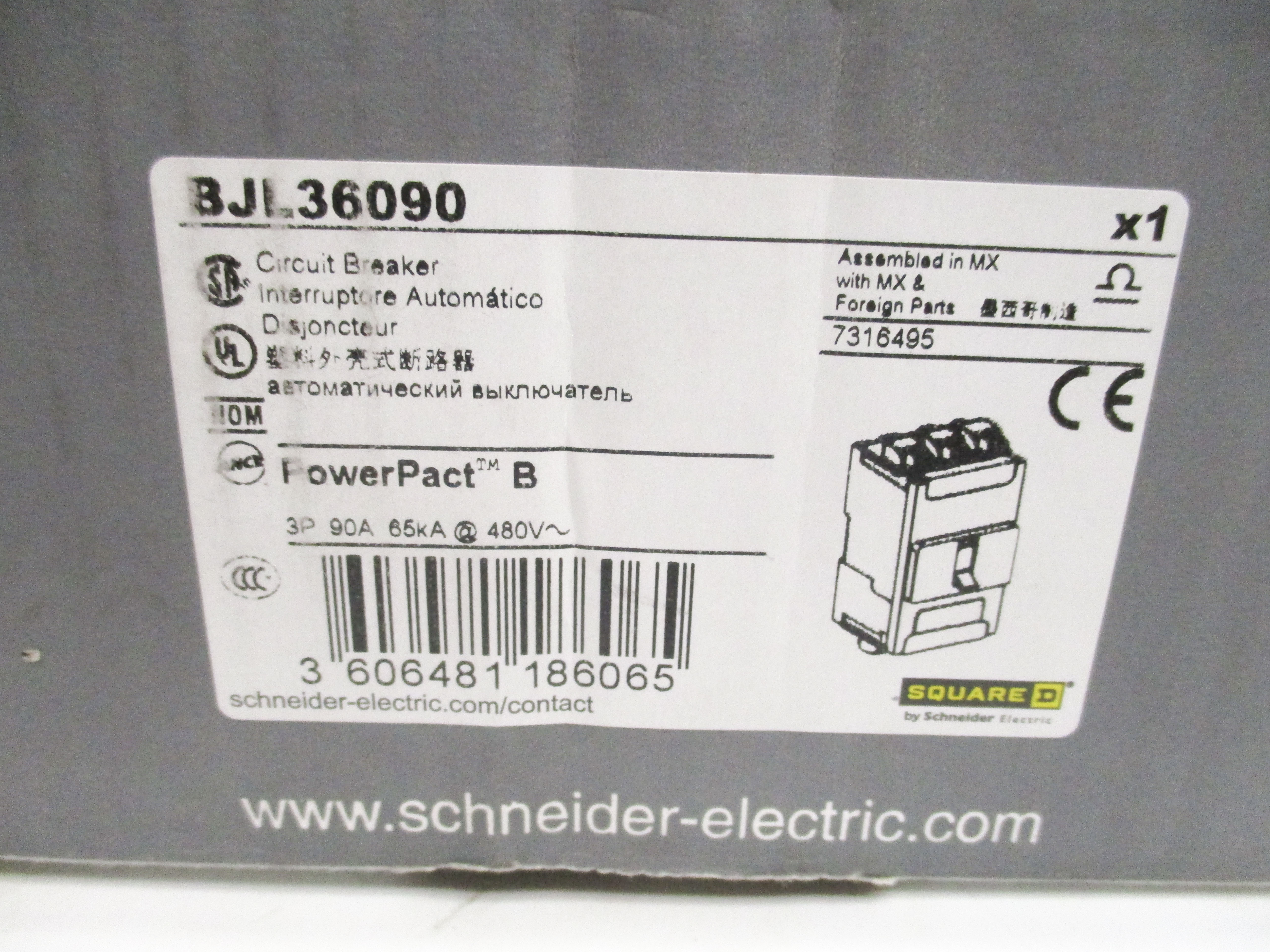 SQUARE D BJL36090 90A 480V NSMP