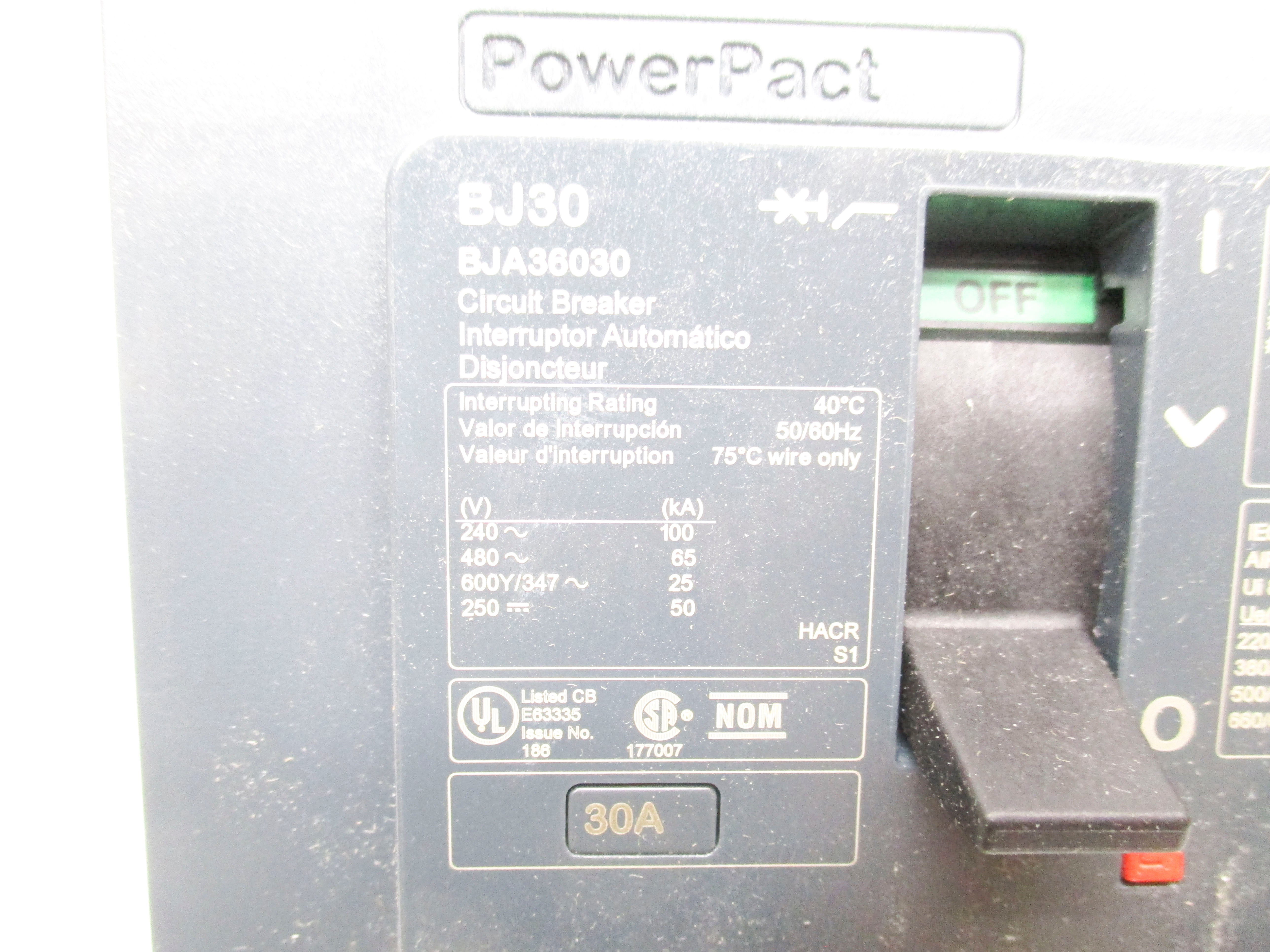 SQUARE D BJA36030 30A 480V NSMP