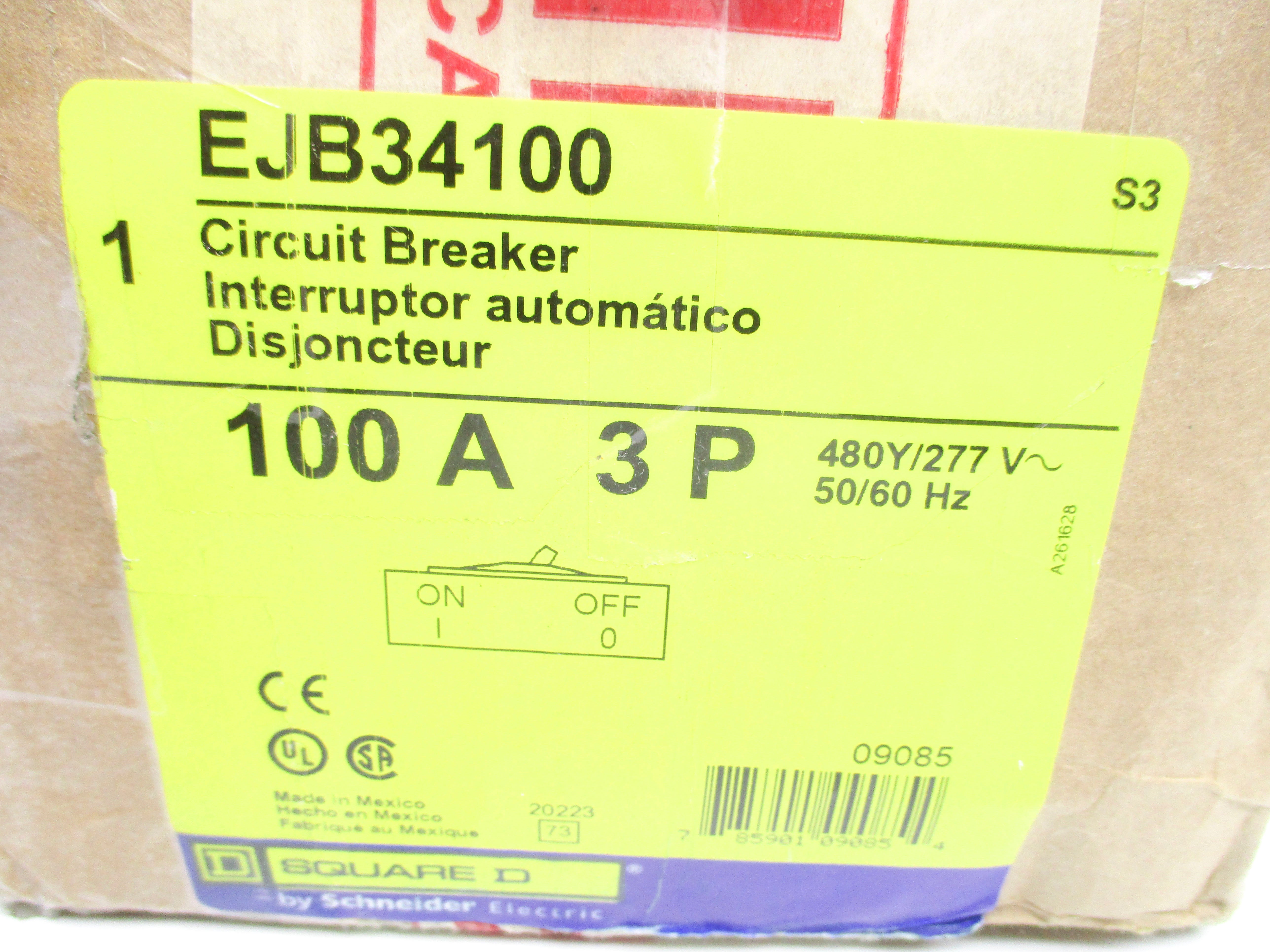 SQUARE D EJB34100 277V 100A NSMP