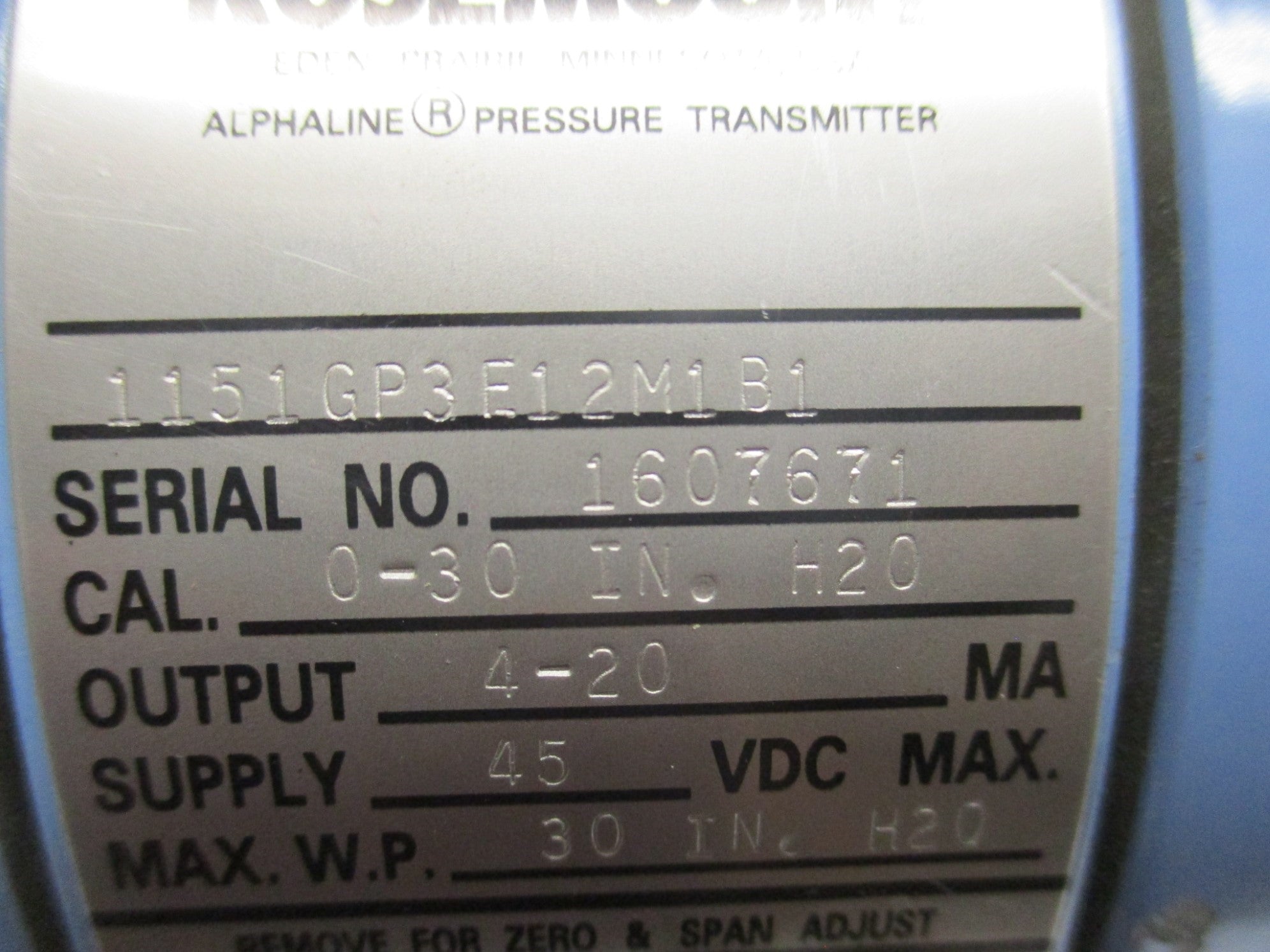 ROSEMOUNT 1151GP3E12M1B1 (AS PICTURED) UNMP