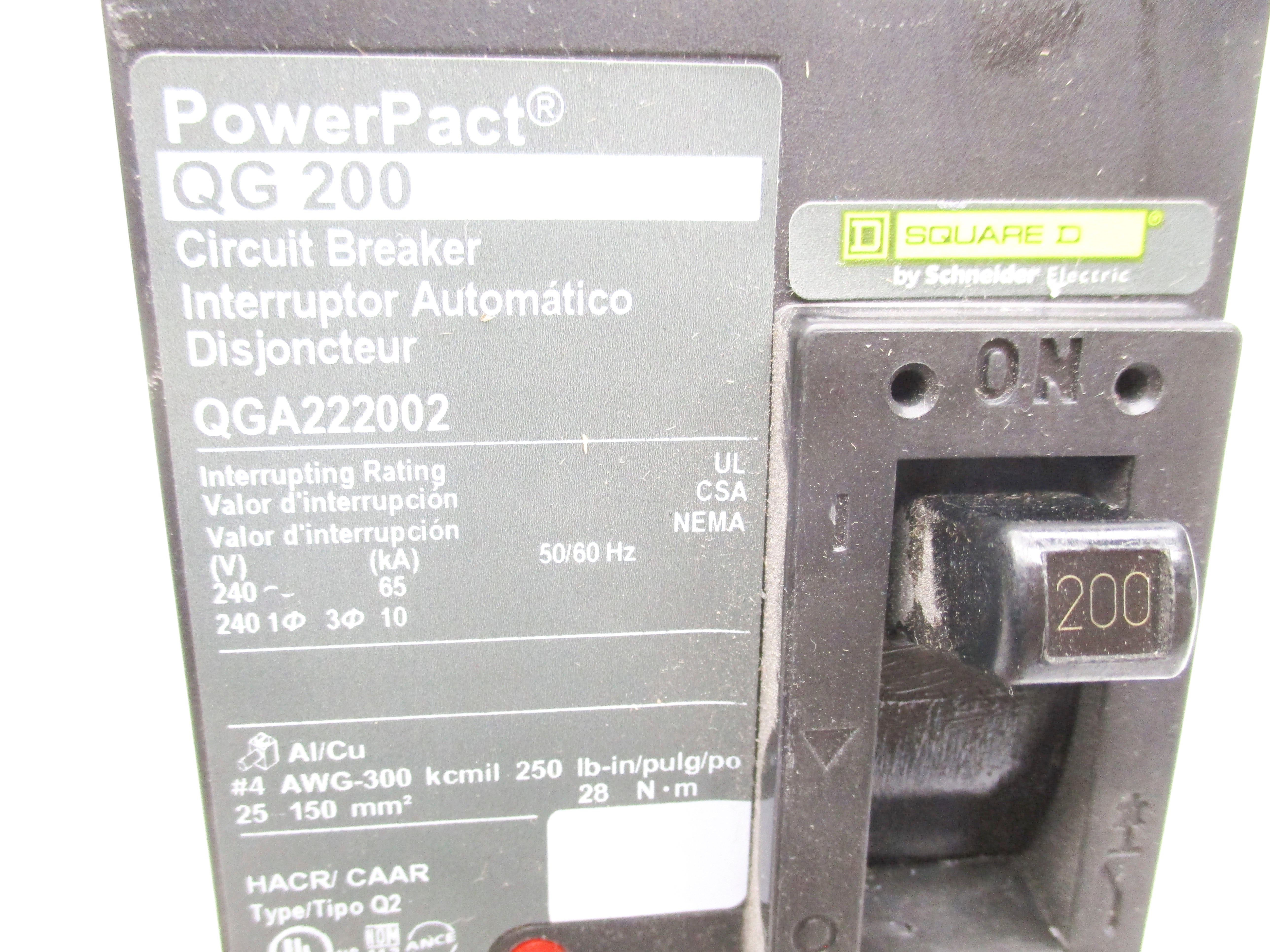 SQUARE D QGA222002 240V 200A  NUPI