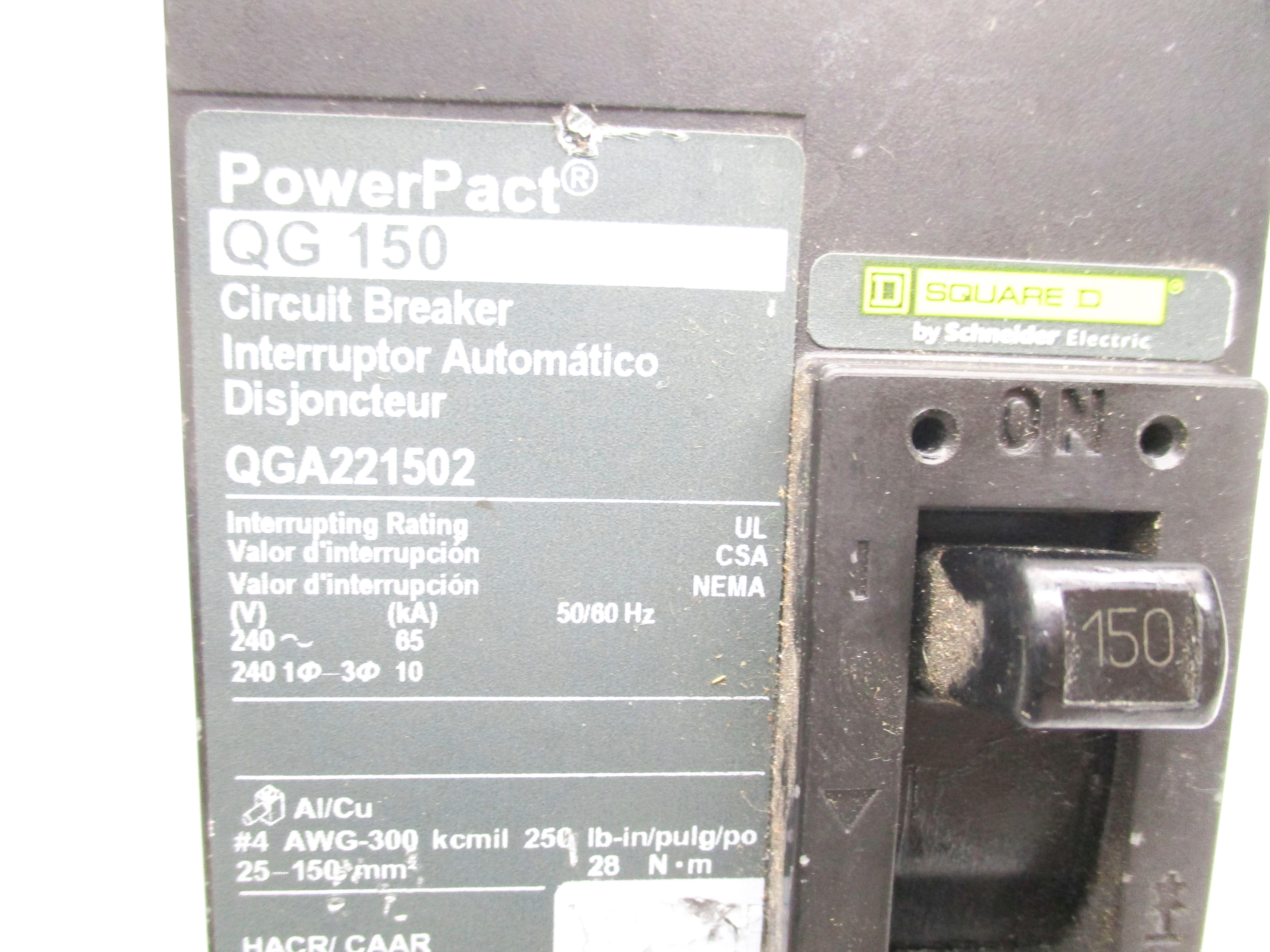 SQUARE D QGA221502 240V 150A (AS PICTURED) NSNP