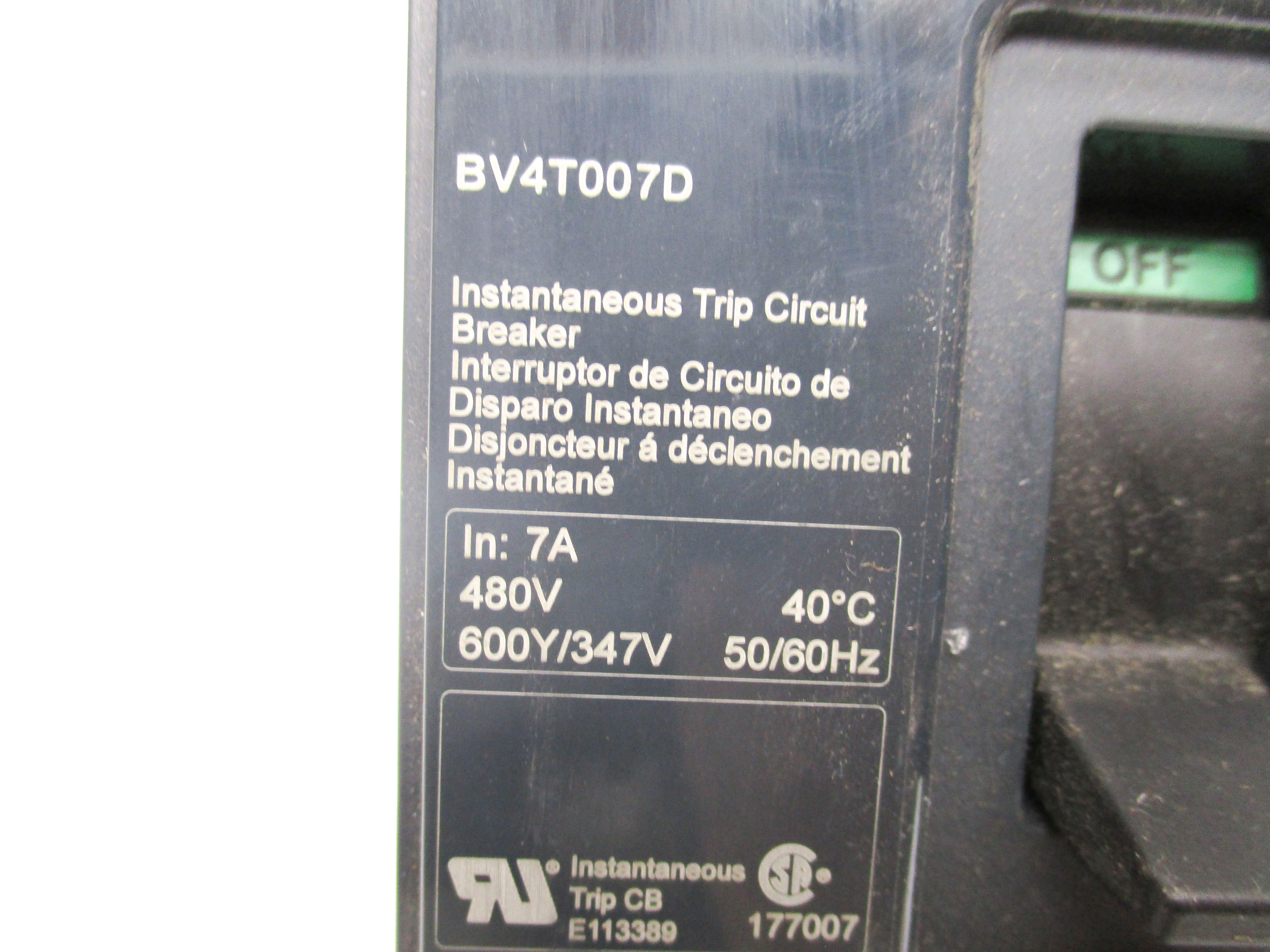 SQUARE D BV4T007D 7A 480V NSNP